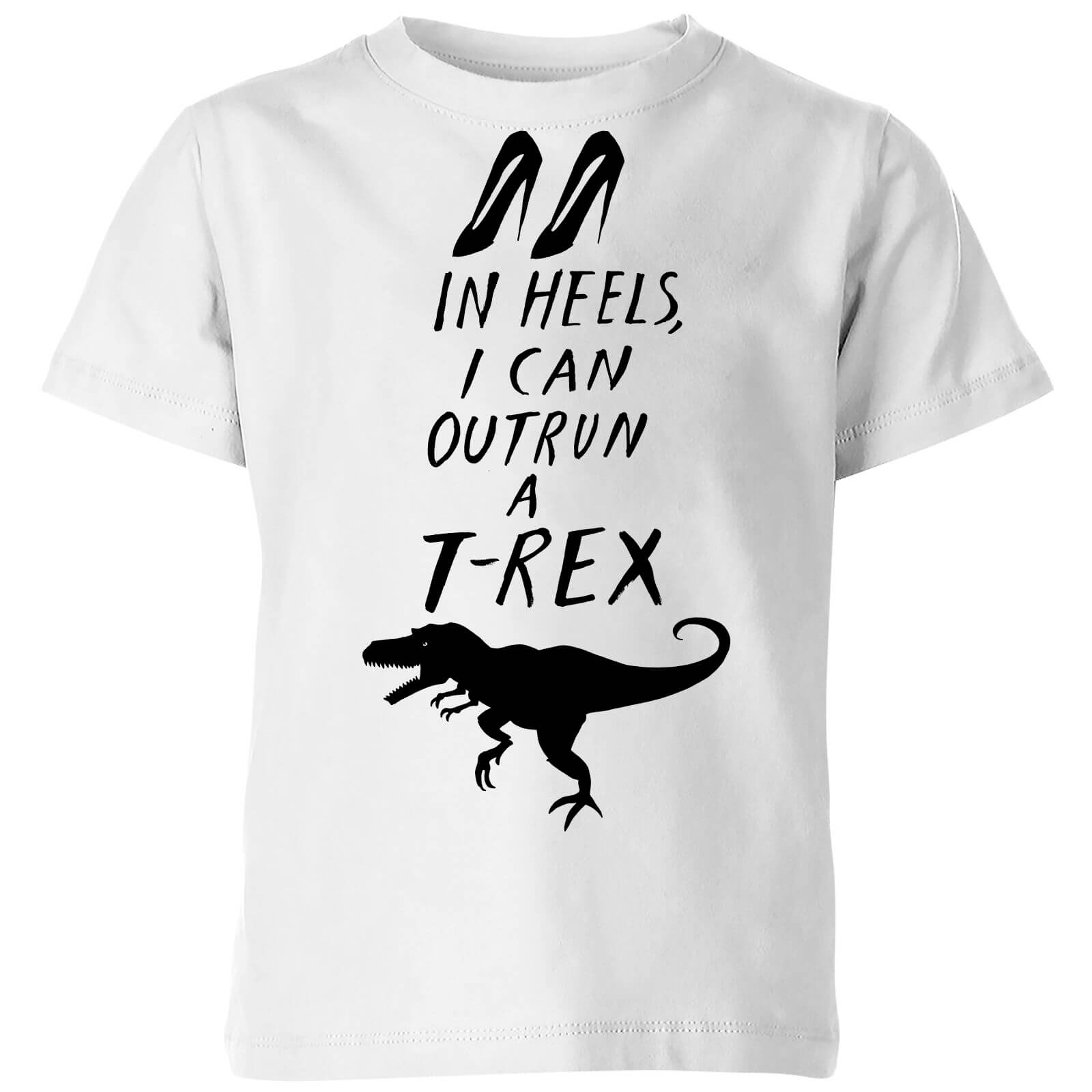 Rock On Ruby In Heels I Can Outrun A T-Rex Kids' T-Shirt - White - 3-4 Years
