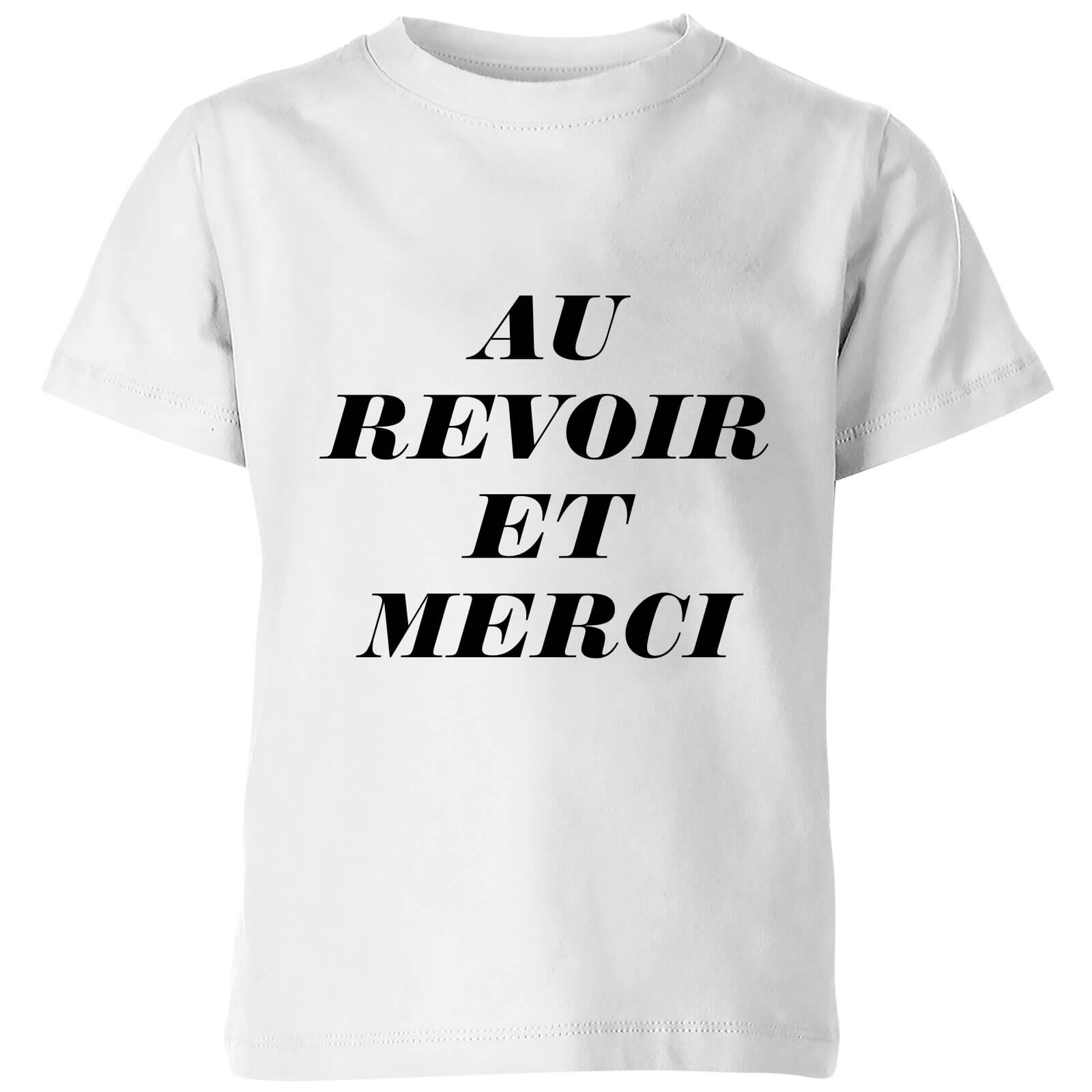 PlanetA444 Au Revoir Et Merci Kids' T-Shirt - White - 3-4 Years - White
