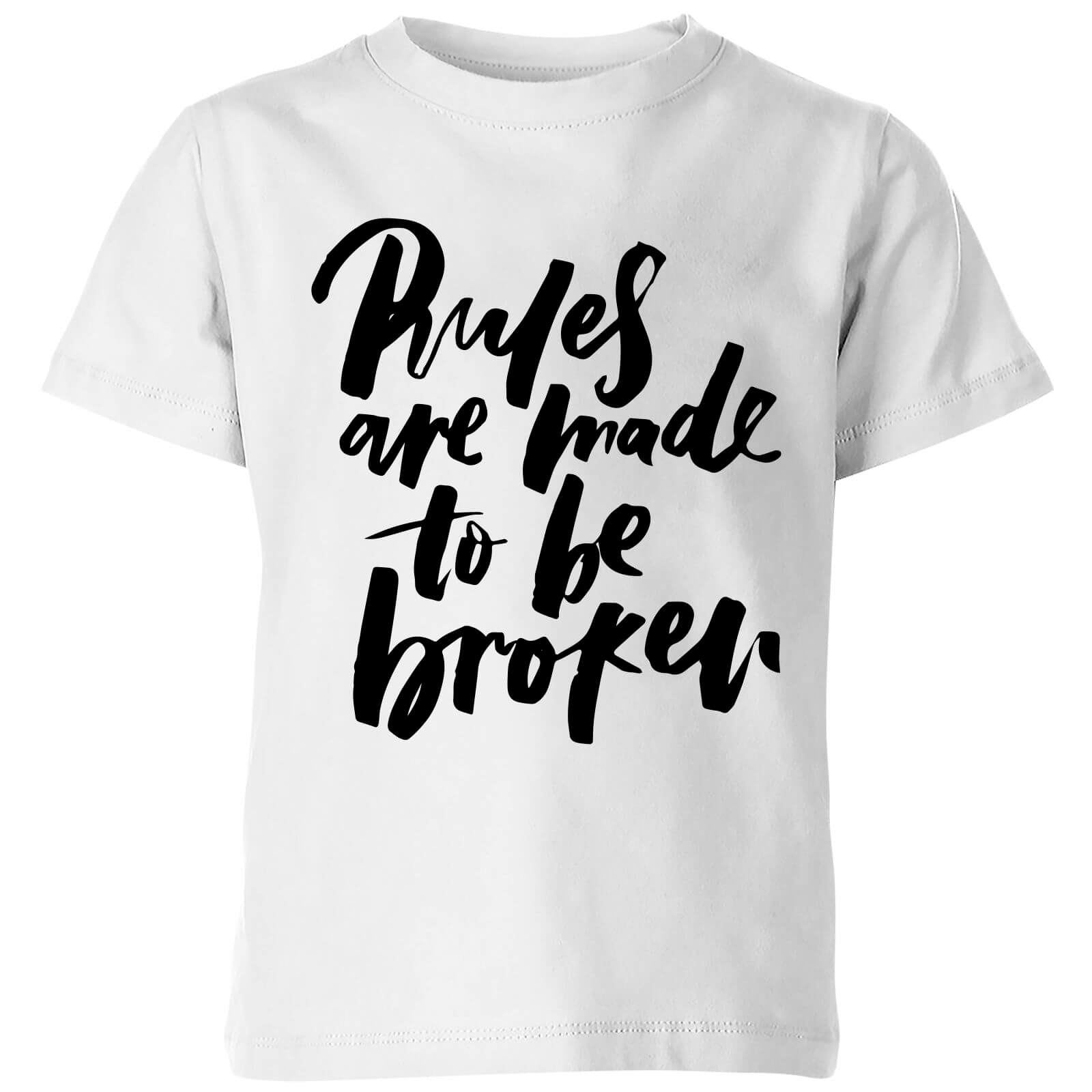 PlanetA444 Rules Are Made To Be Broken Kids' T-Shirt - White - 3-4 Years - White