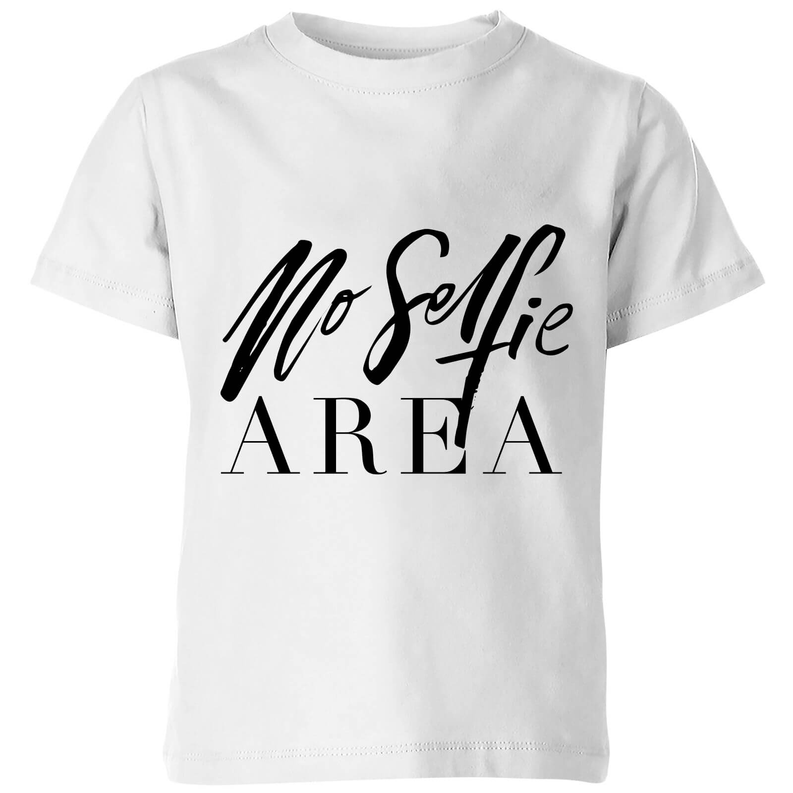 PlanetA444 No Selfie Area Kids' T-Shirt - White - 3-4 Years - White