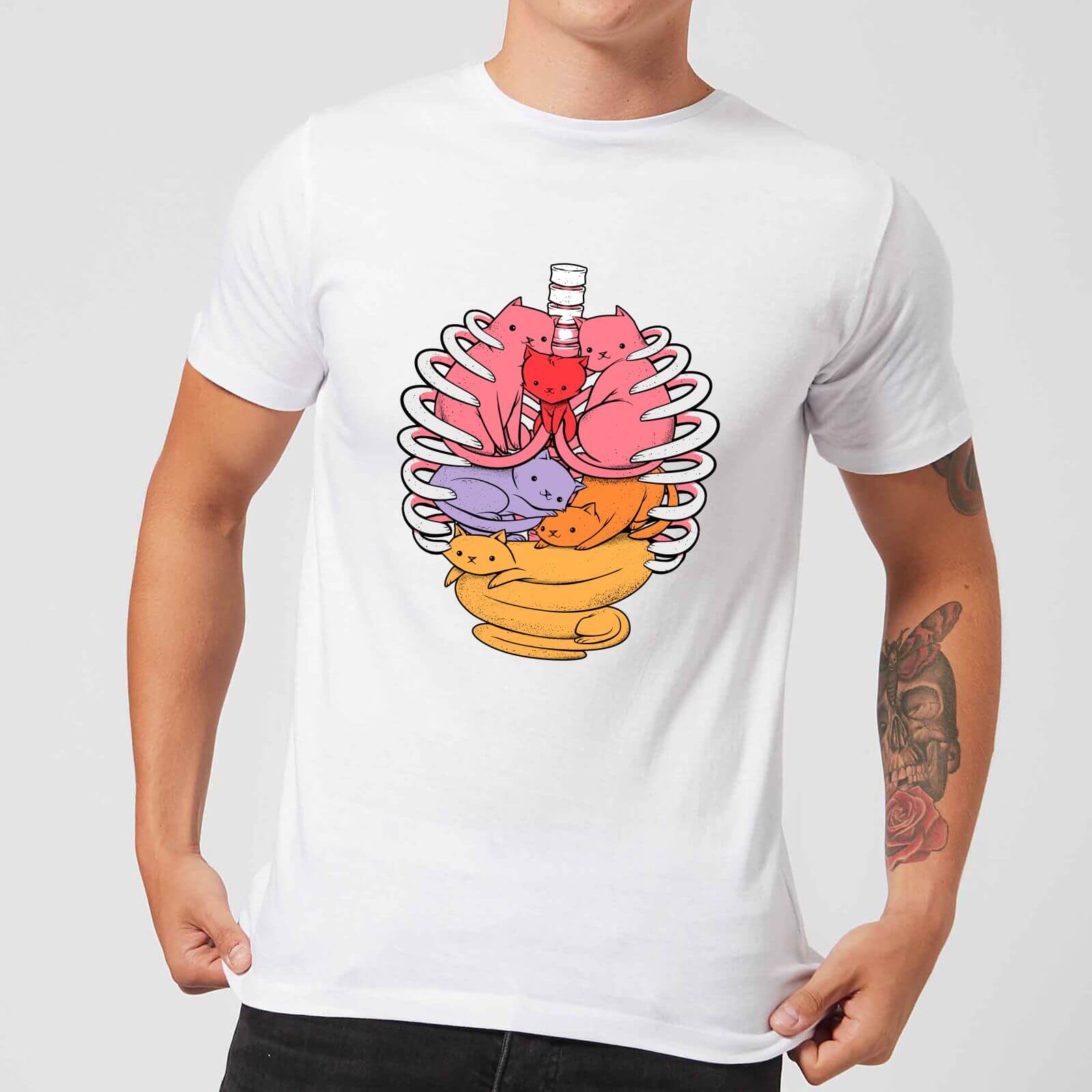 Tobias Fonseca Anotomicat Men's T-Shirt - White - S - White