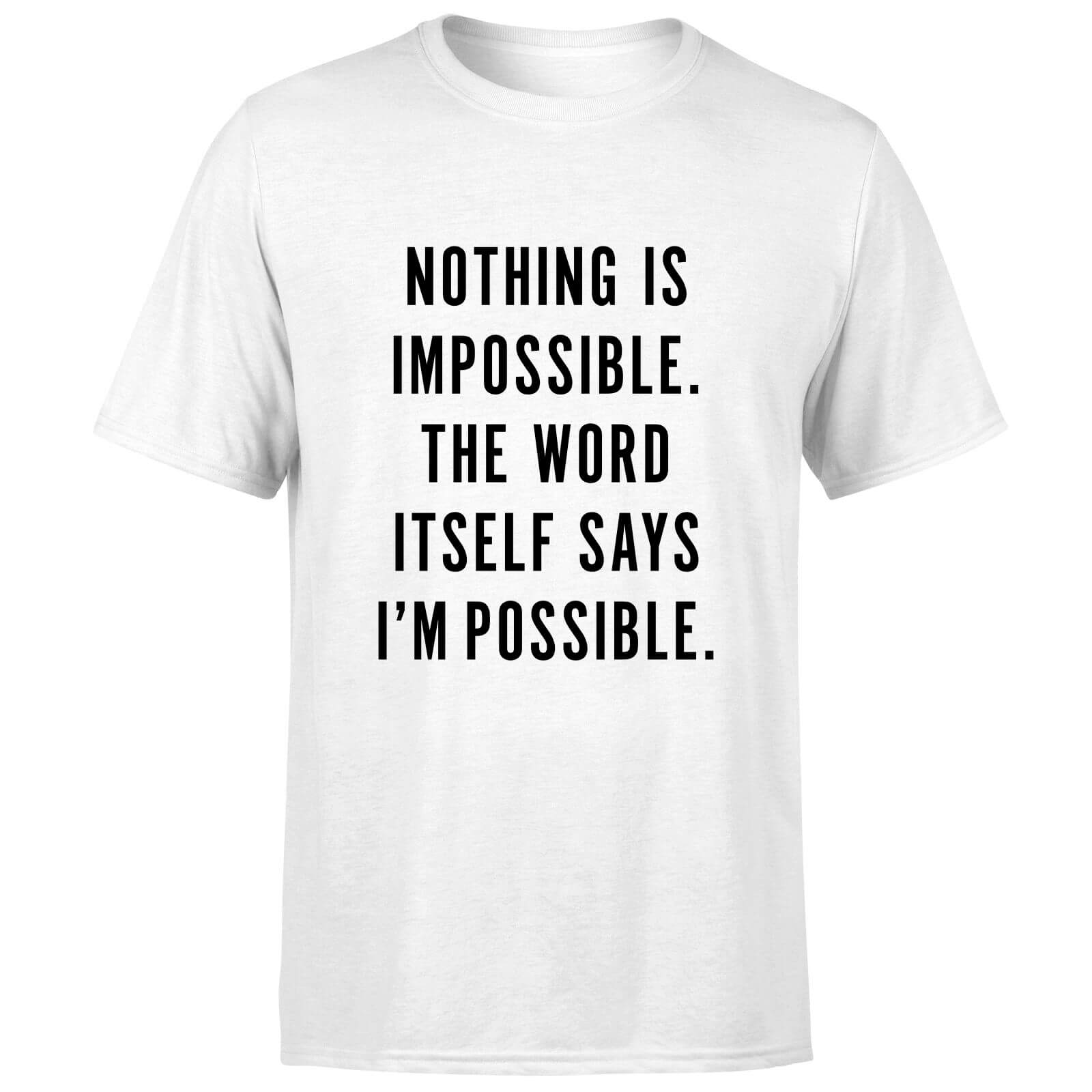 PlanetA444 Nothing Is Impossible Men's T-Shirt - White - S - White