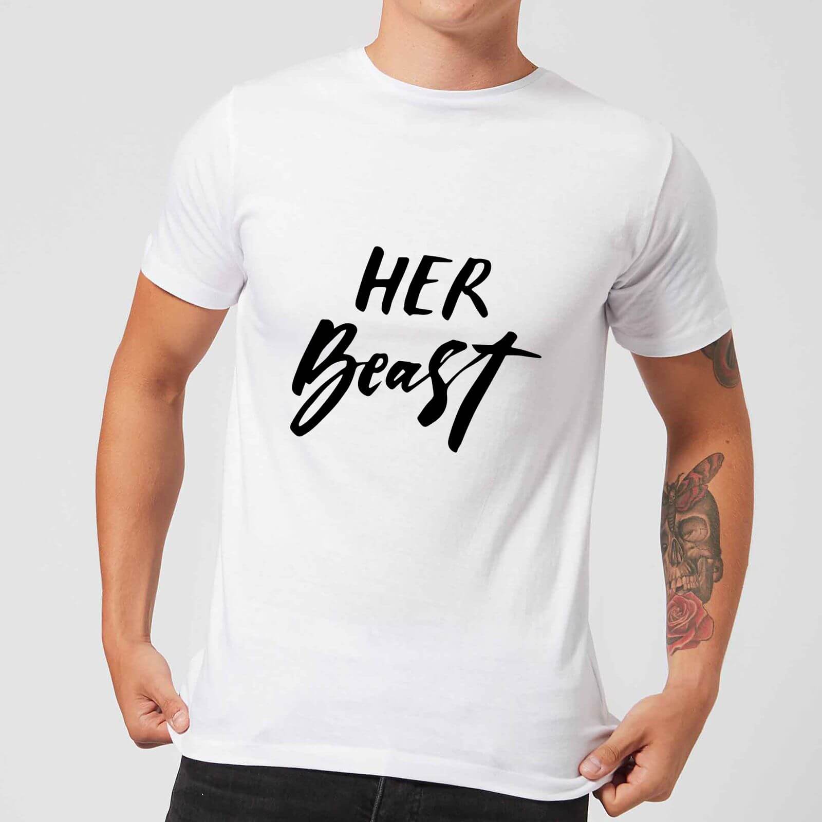 PlanetA444 Her Beast Men's T-Shirt - White - S - White
