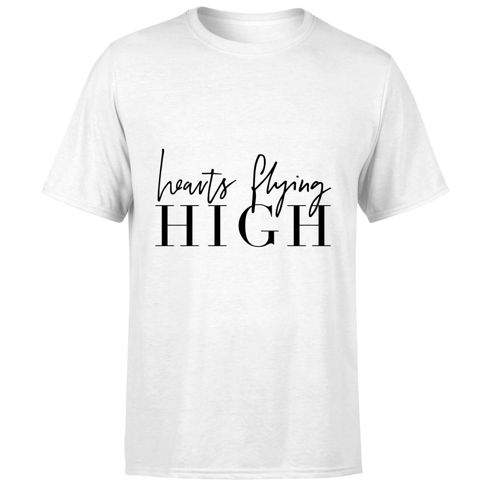 PlanetA444 Hearts Flying High Men's T-Shirt - White - S - White