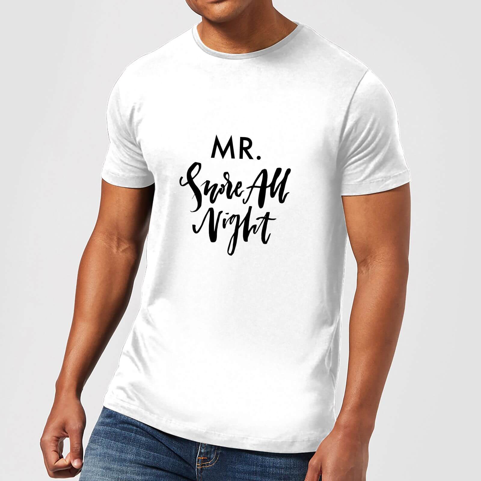 PlanetA444 Mr. Snore All Night Men's T-Shirt - White - S - White