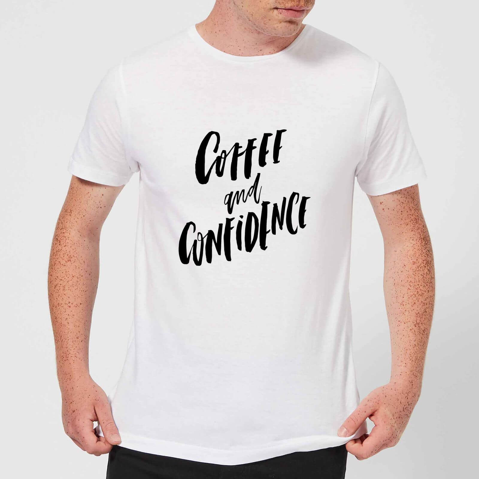 Planeta444 Coffee And Confidence Men's T-Shirt - White - S - White
