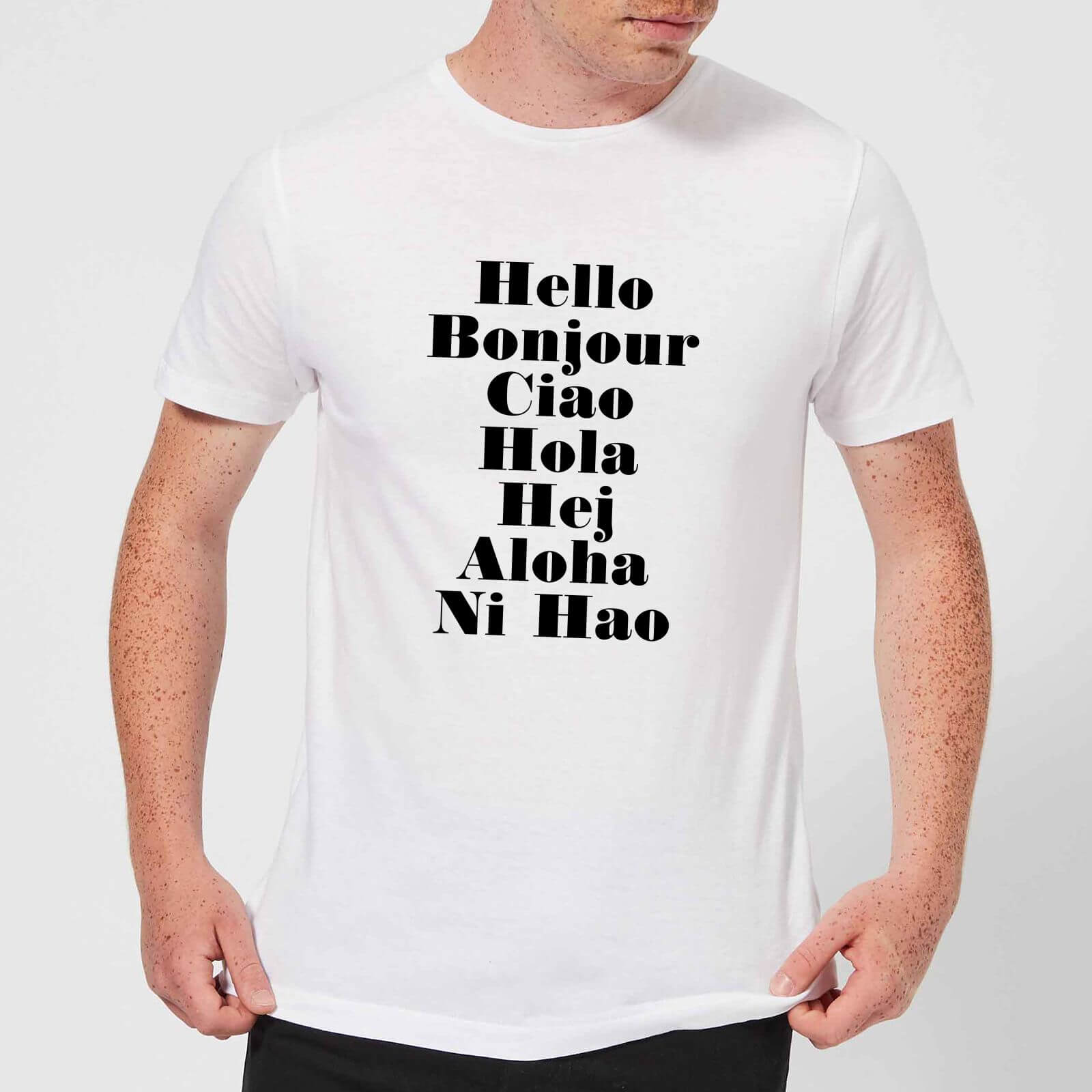 PlanetA444 Hello Men's T-Shirt - White - S - White