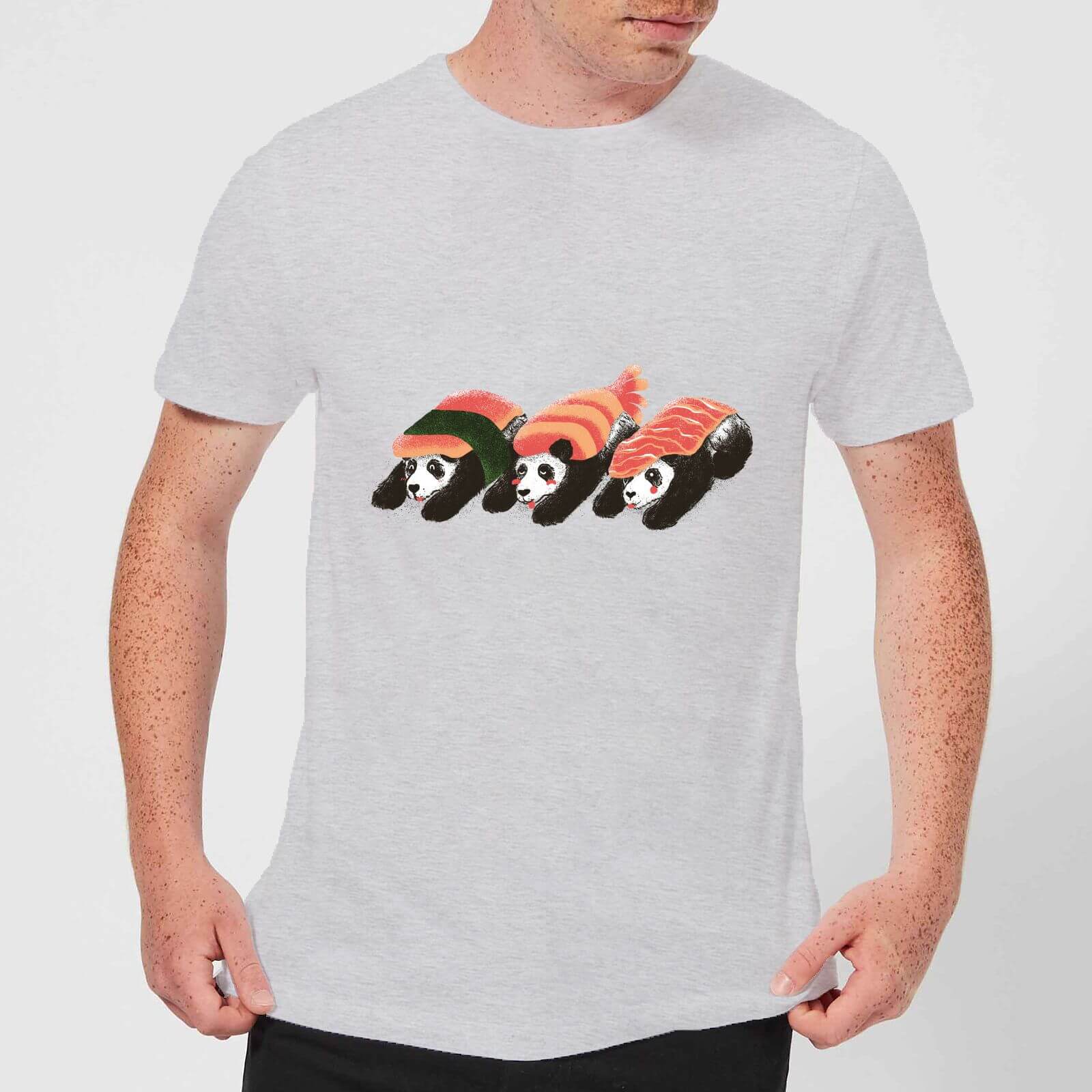 Tobias Fonseca Panda Sushi Men's T-Shirt - Grey - S - Grey
