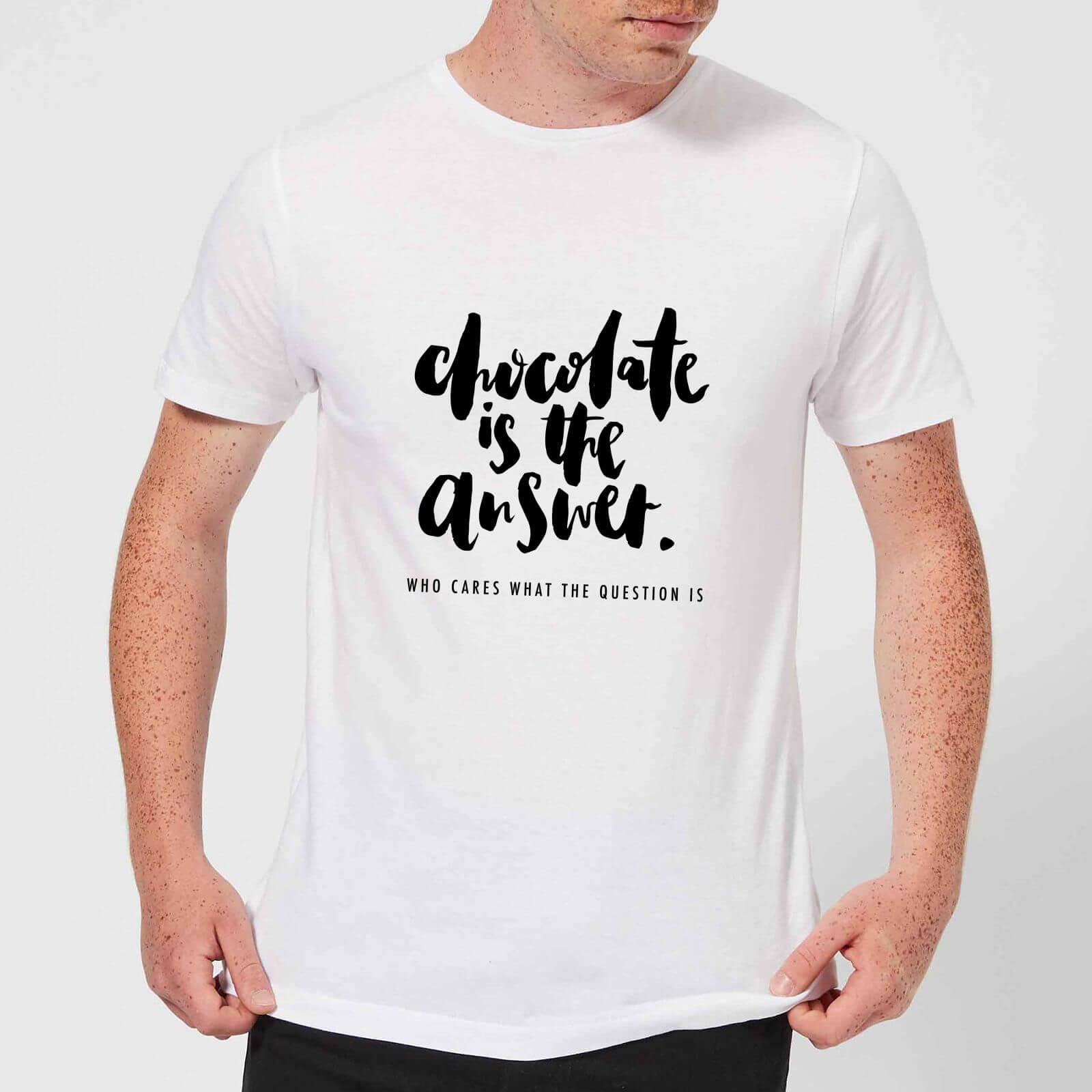 PlanetA444 Chocolate Is The Answer Men's T-Shirt - White - S - White