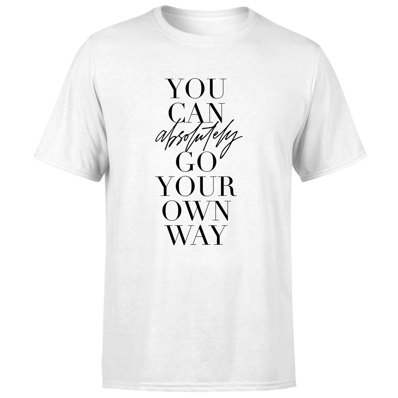 PlanetA444 You Can Absolutely Go Your Own Way Men's T-Shirt - White - S - White