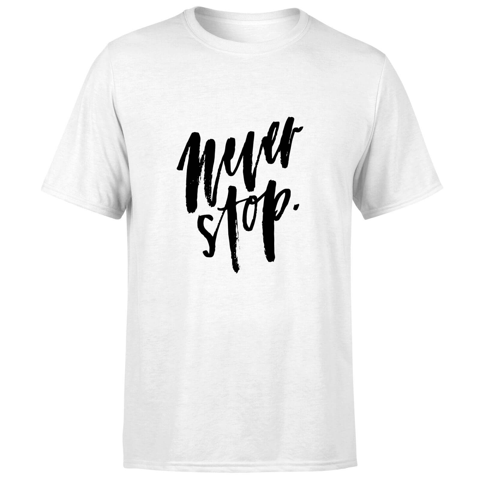 PlanetA444 Never Stop Men's T-Shirt - White - S - White