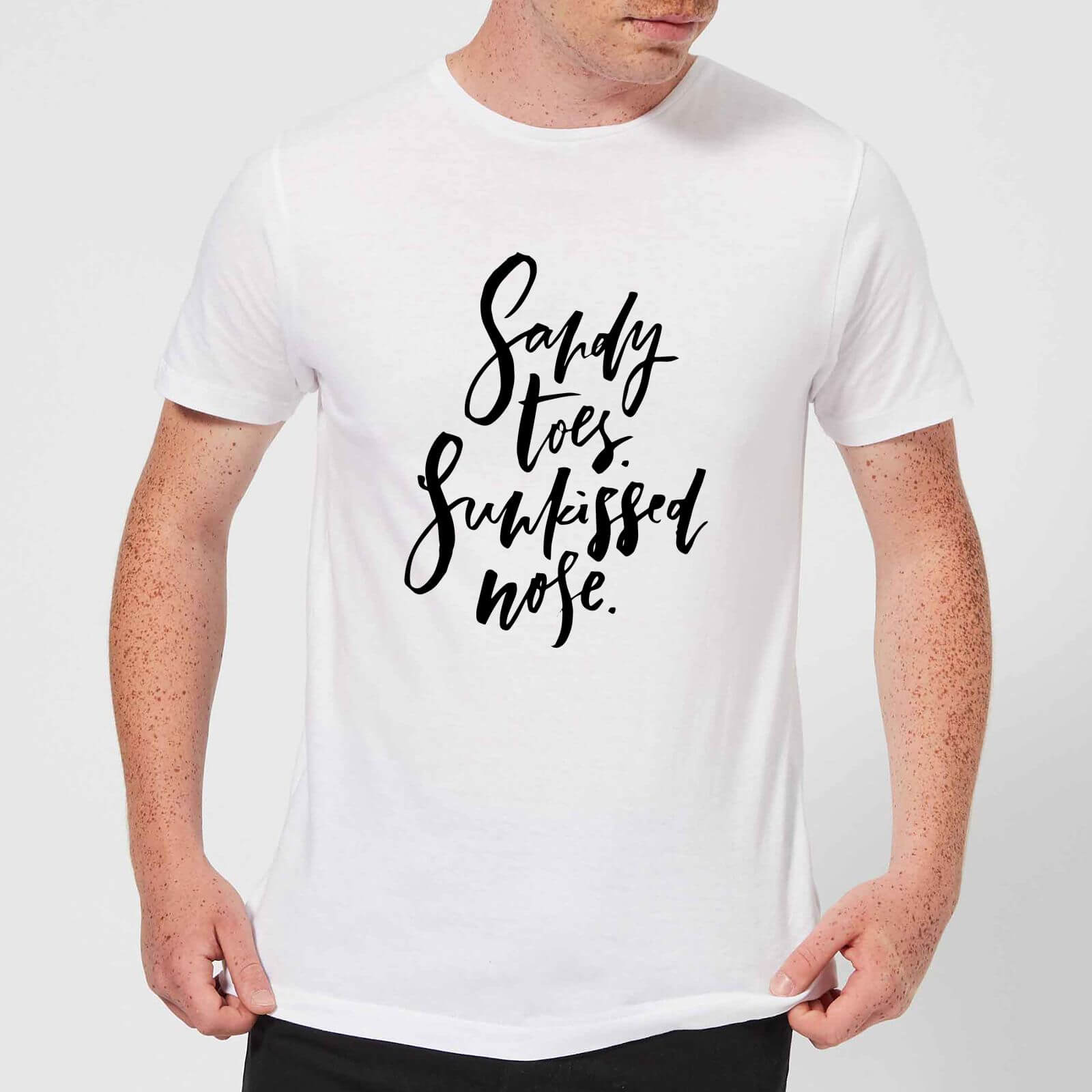 PlanetA444 Sandy Toes, Sunkissed Nose Men's T-Shirt - White - S - White