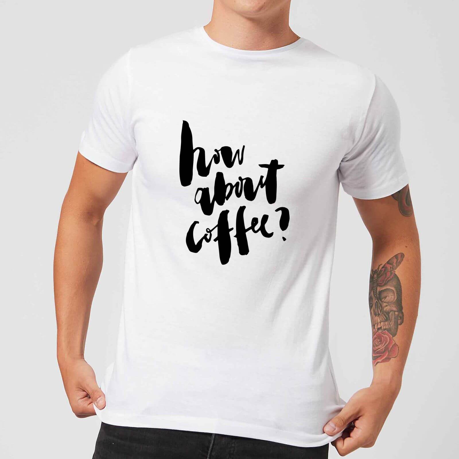 PlanetA444 How About Coffee? Men's T-Shirt - White - S - White