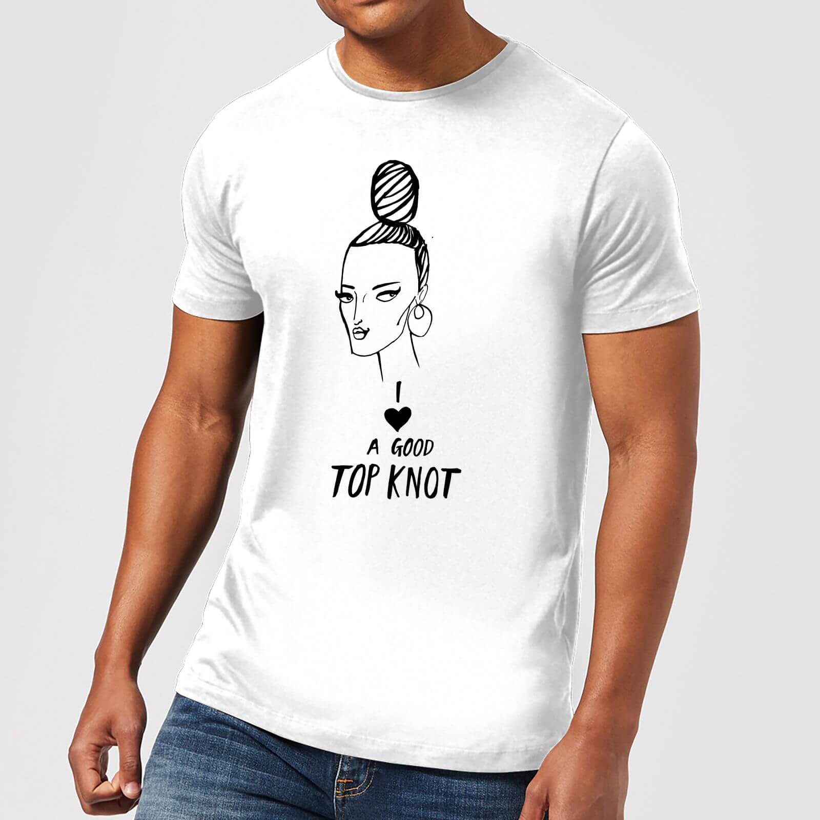 Rock On Ruby I Love A Good Top Knot Men's T-Shirt - White - S - White