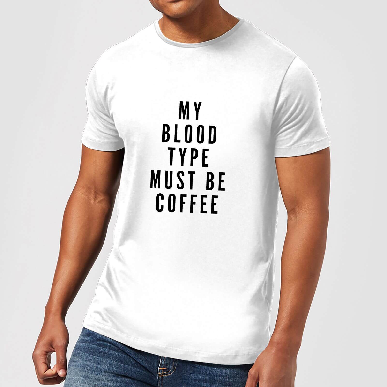 PlanetA444 My Blood Type Must Be Coffee Men's T-Shirt - White - S - White