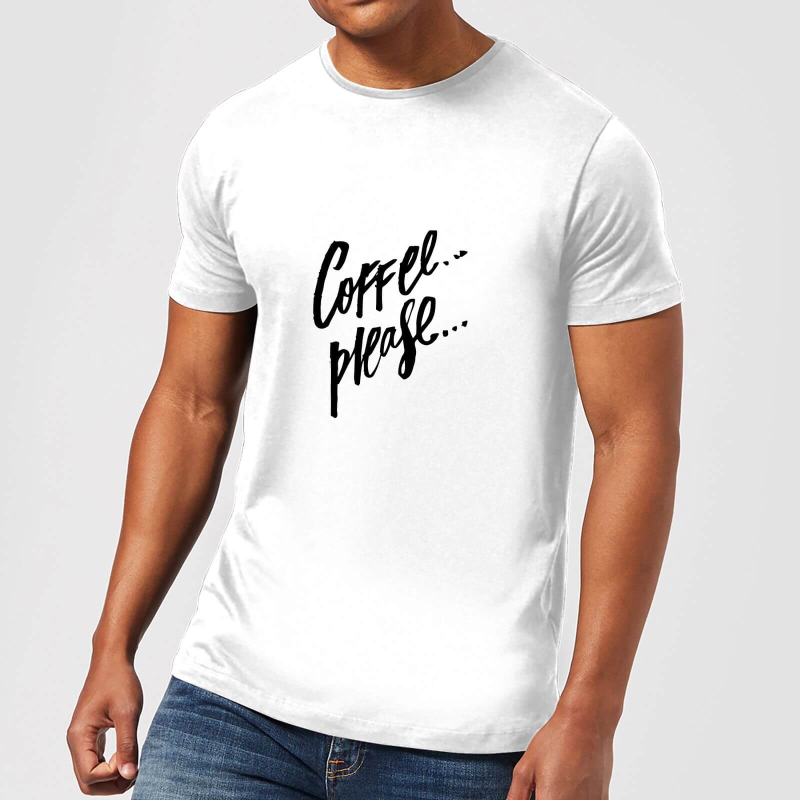 PlanetA444 Coffee Please... Men's T-Shirt - White - S - White