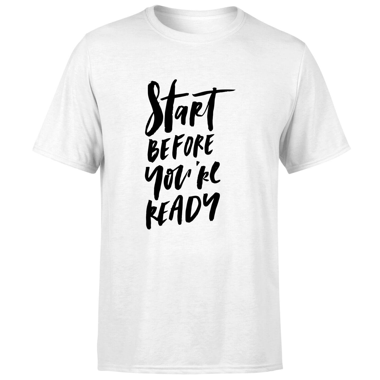 PlanetA444 Start Before You're Ready Men's T-Shirt - White - S - White
