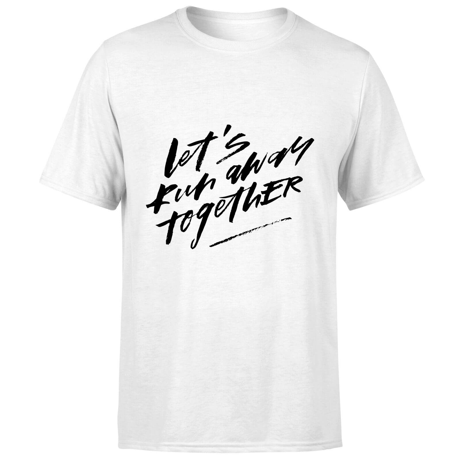 PlanetA444 Let' Run Away Together Men's T-Shirt - White - S - White