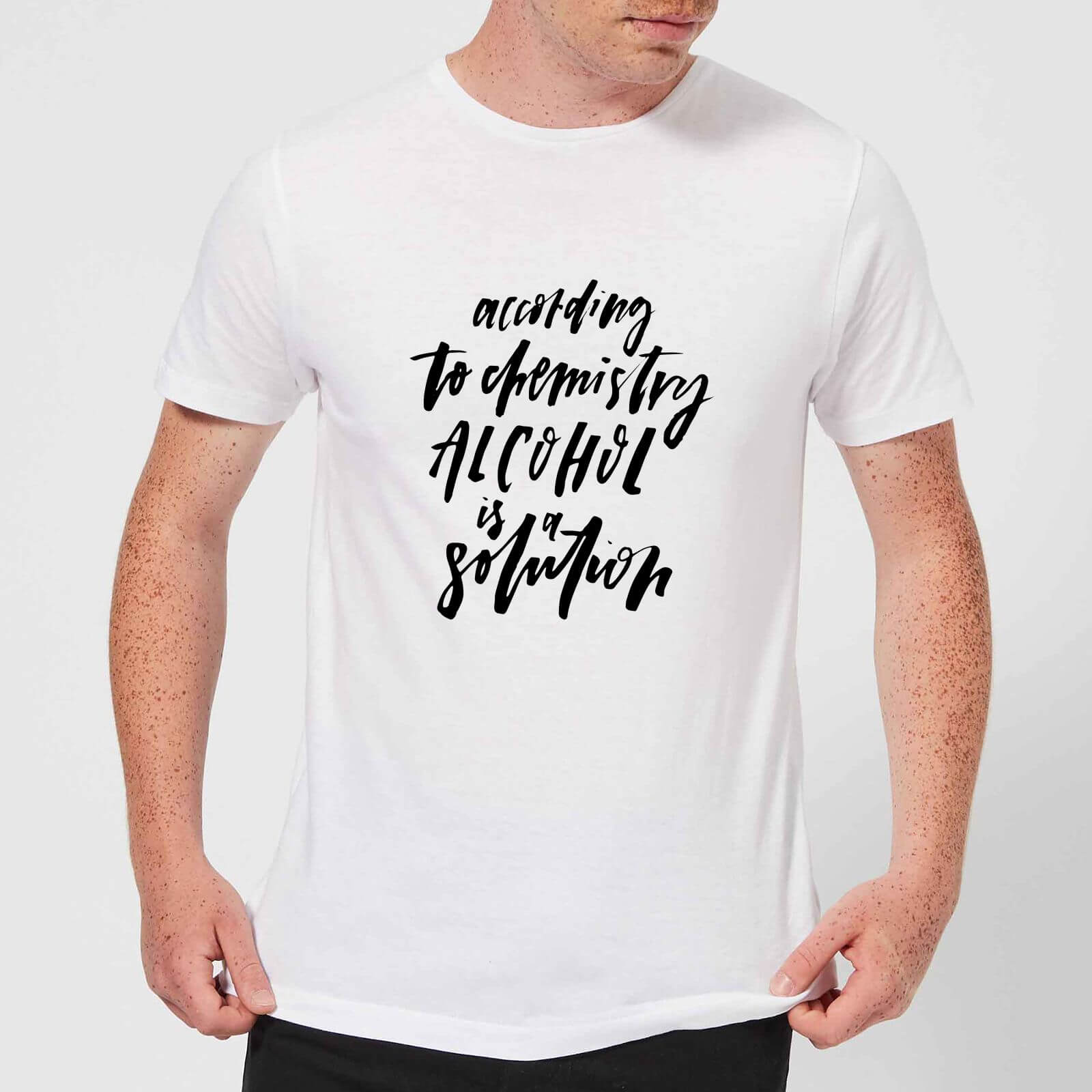 PlanetA444 Alcohol Is A Solution Men's T-Shirt - White - S - White