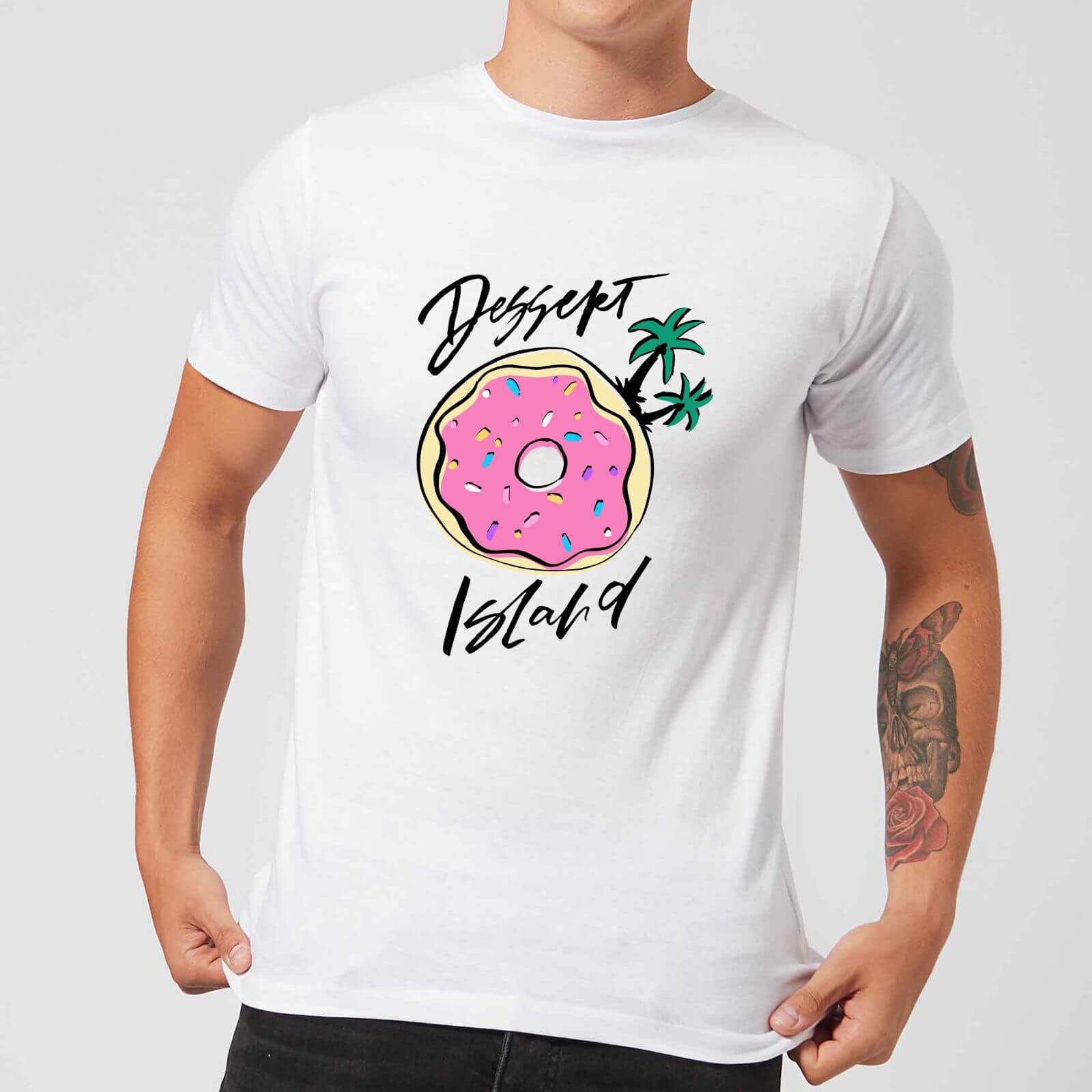 PlanetA444 Dessert Island Men's T-Shirt - White - S - White