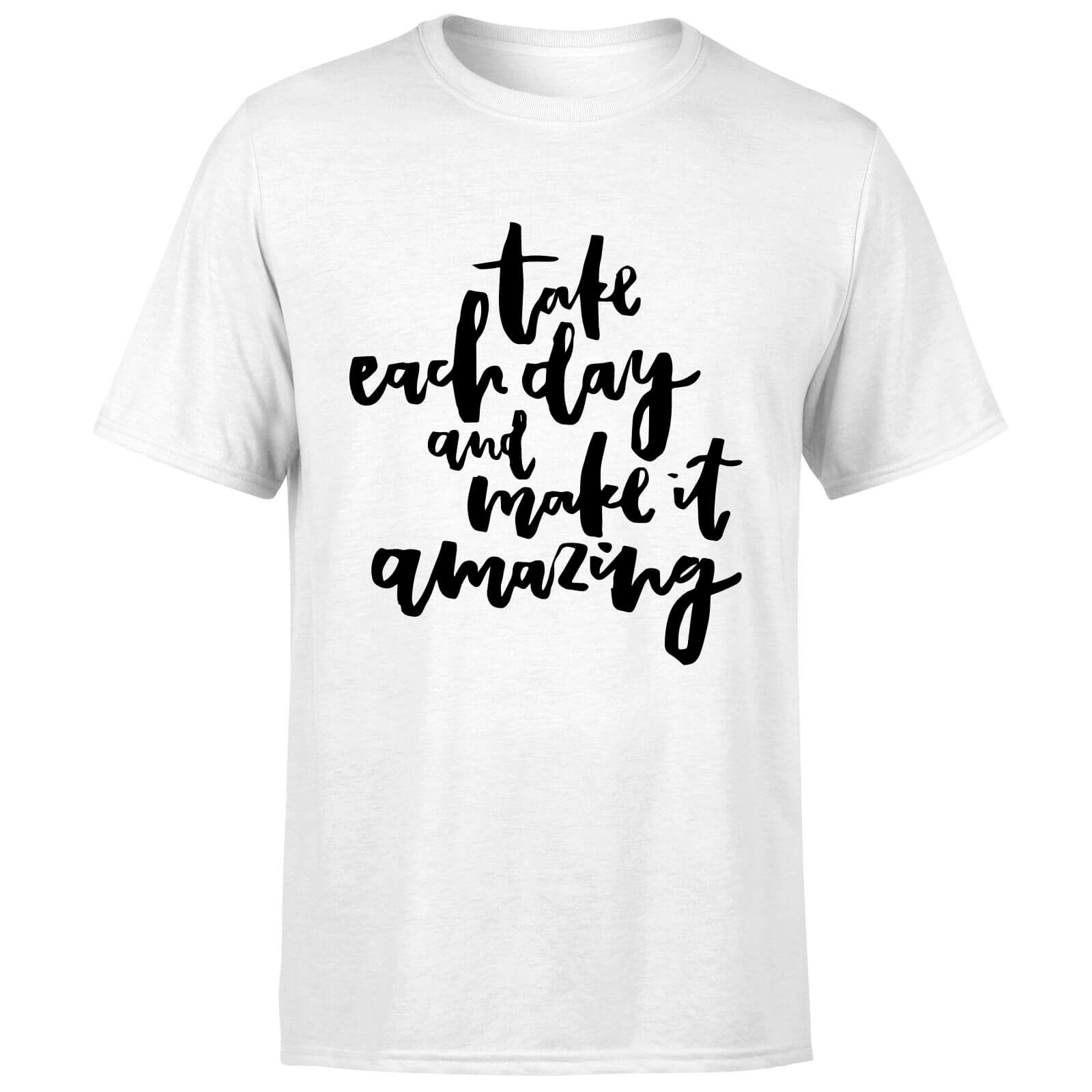 PlanetA444 Take Each Day and Make It Amazing Men's T-Shirt - White - S - White