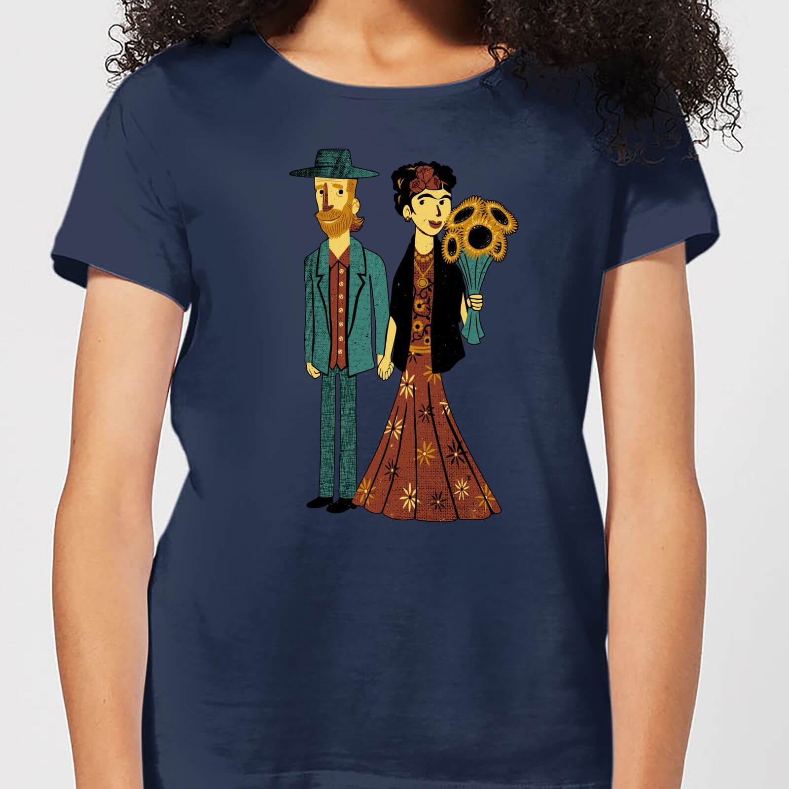 Love Is Art - Frida Kahlo and Van Gogh Women's T-Shirt - Navy - XXL