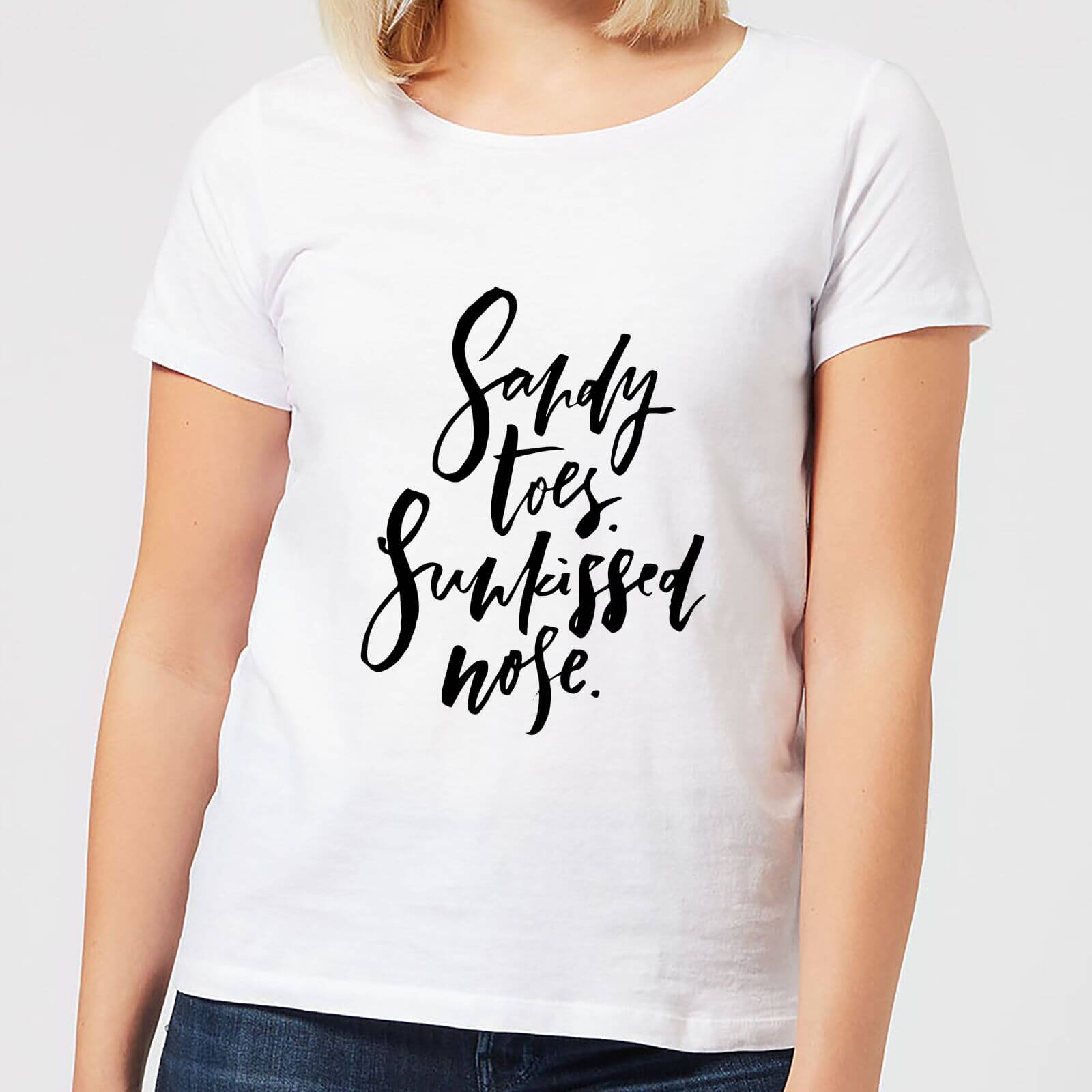 Sandy Toes, Sunkissed Nose Women's T-Shirt - White - S - White