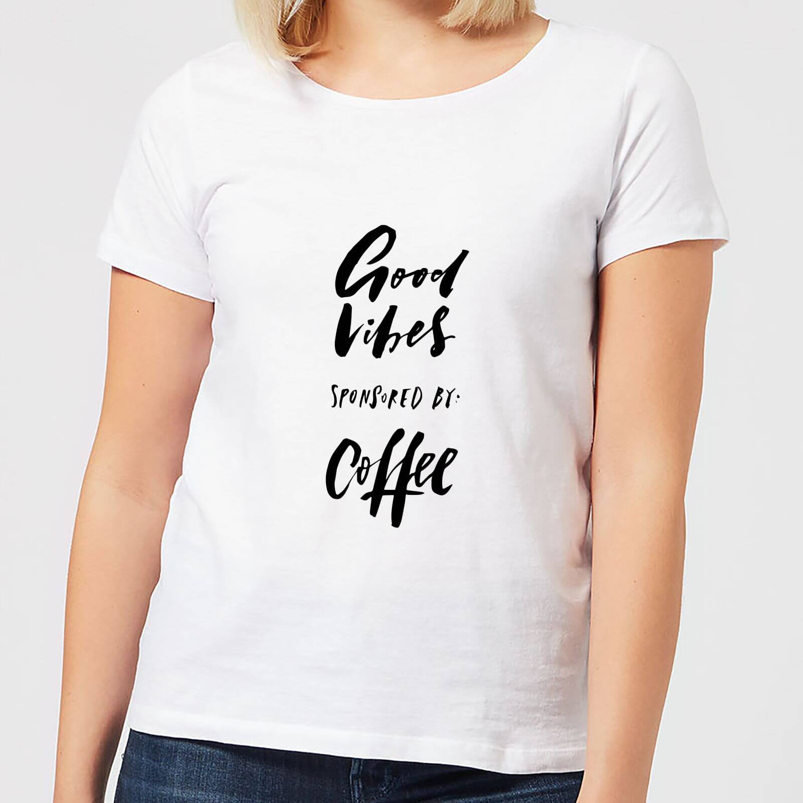 Good Vibes Sponsored By Coffee Women's T-Shirt - White - S - White