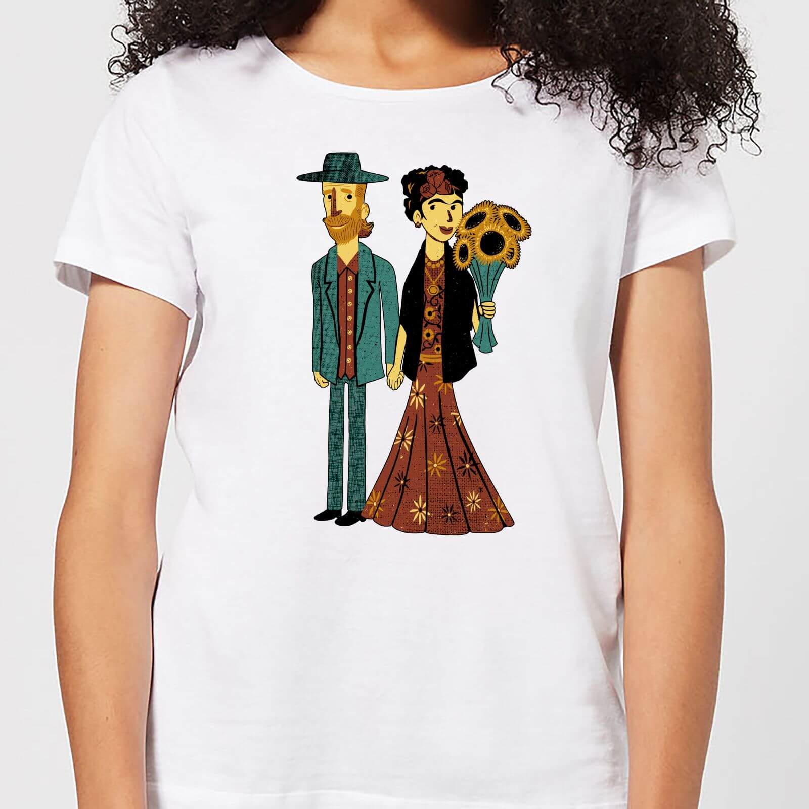 Love Is Art - Frida Kahlo and Van Gogh Women's T-Shirt - White - S - White