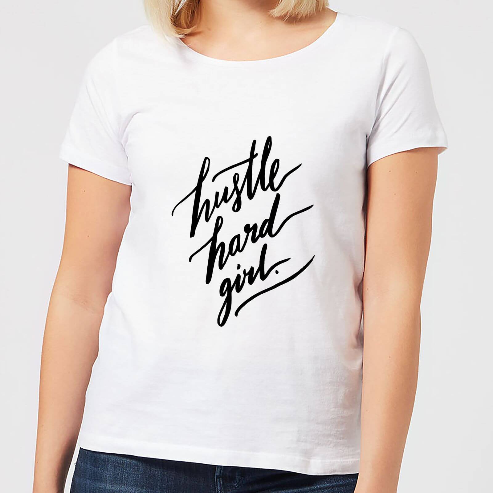 Hustle Hard Girl Women's T-Shirt - White - L - White