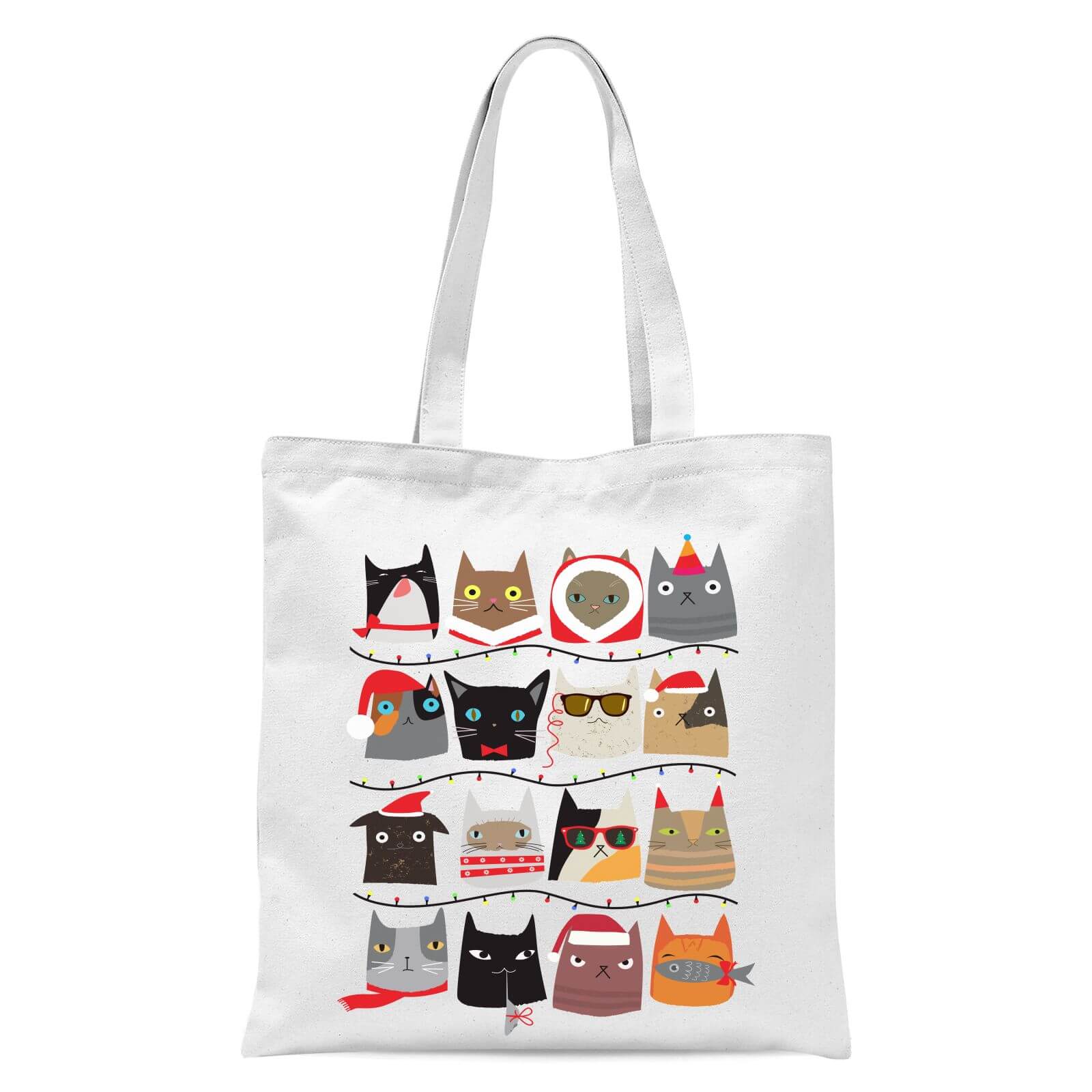 Christmas Cats Tote Bag - White