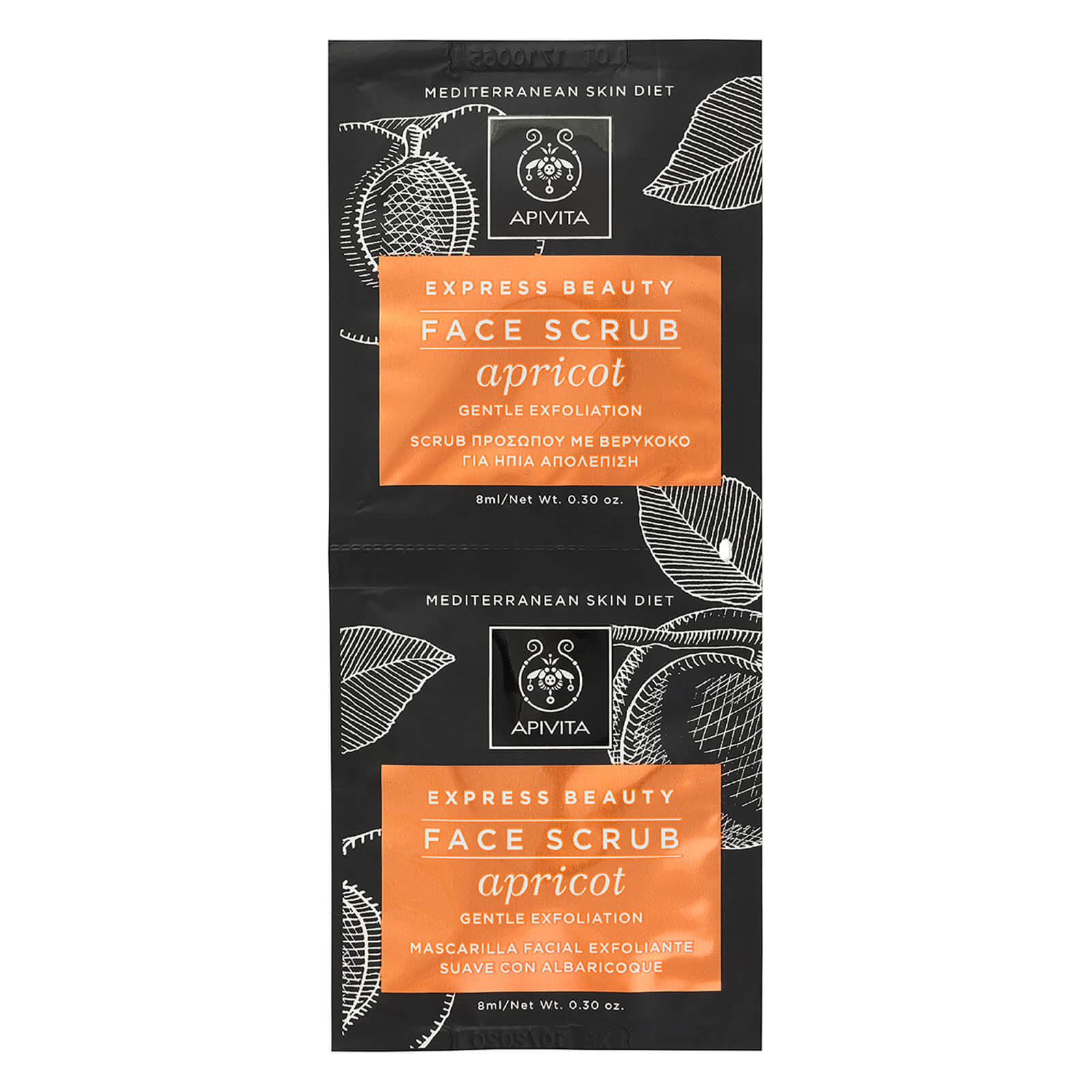 

APIVITA Express Face Scrub for Gentle Exfoliation - Apricot 2x8ml
