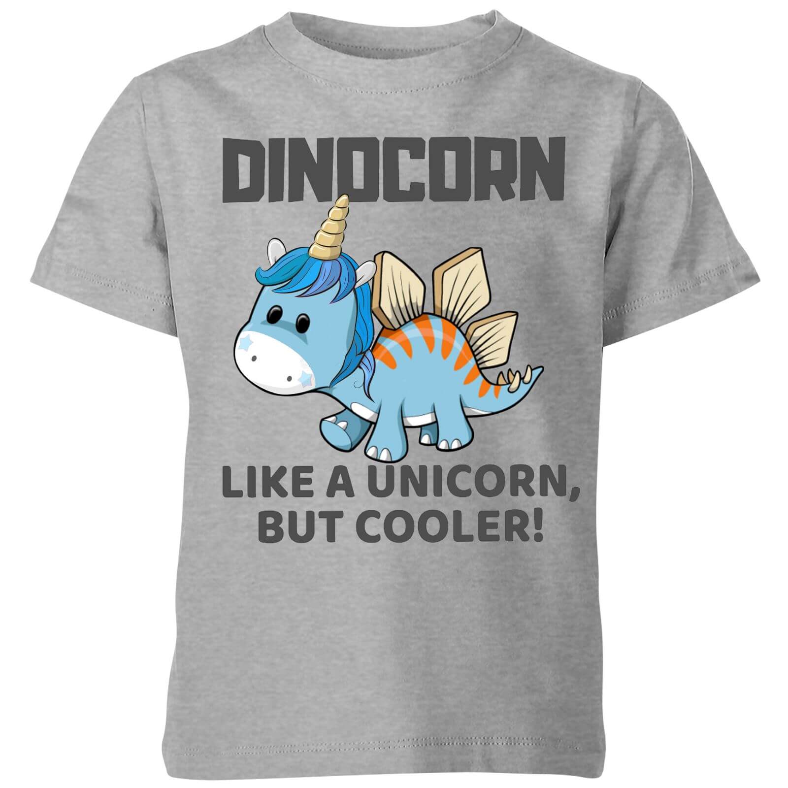 Big and Beautiful Dinocorn Kids' T-Shirt - Grey - 3-4 Years - Grey