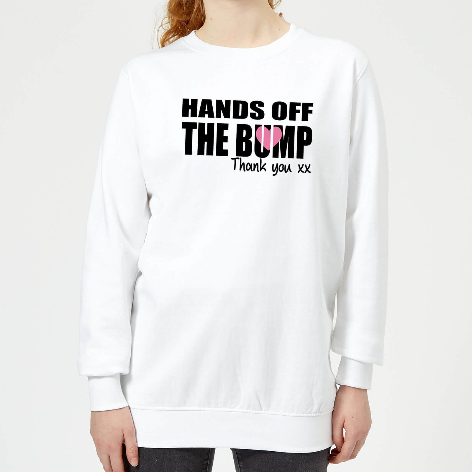 Big and Beautiful Hands Off The Bump Women's Sweatshirt - White - XS - White