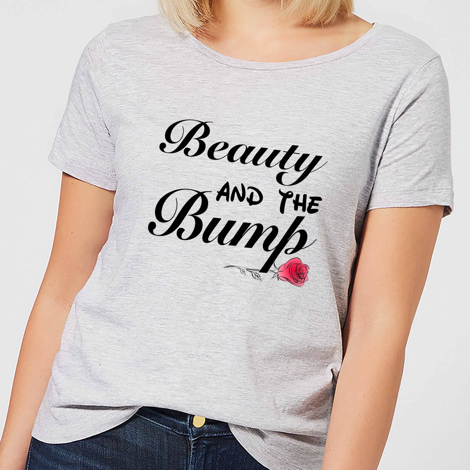 Big and Beautiful Beauty and The Bump Women's T-Shirt - Grey - 3XL