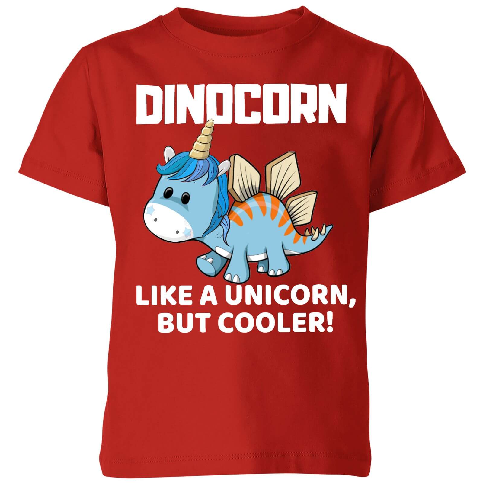 Big and Beautiful Dinocorn Kids' T-Shirt - Red - 3-4 Years - Red