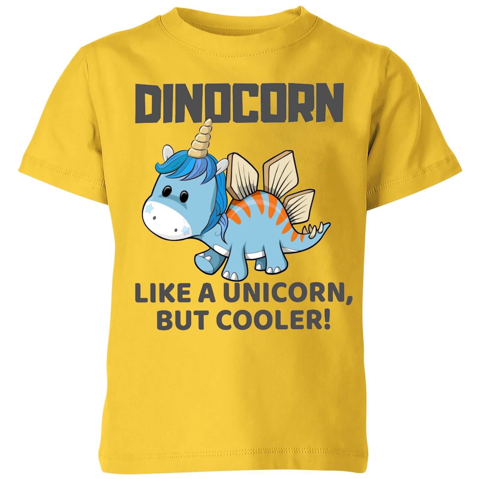 Big and Beautiful Dinocorn Kids' T-Shirt - Yellow - 3-4 Years - Yellow