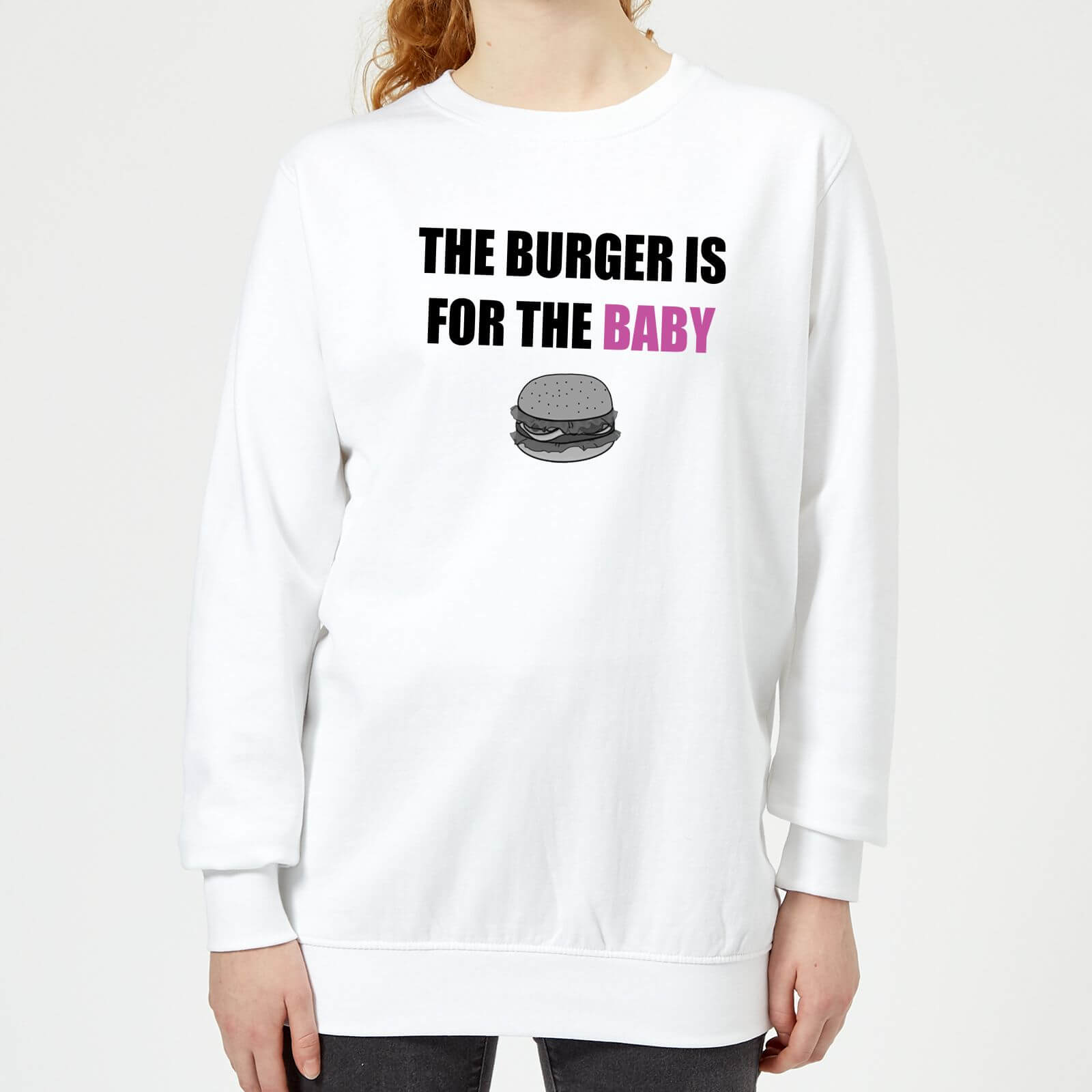 Big and Beautiful Burger for The Baby Women's Sweatshirt - White - XS - White