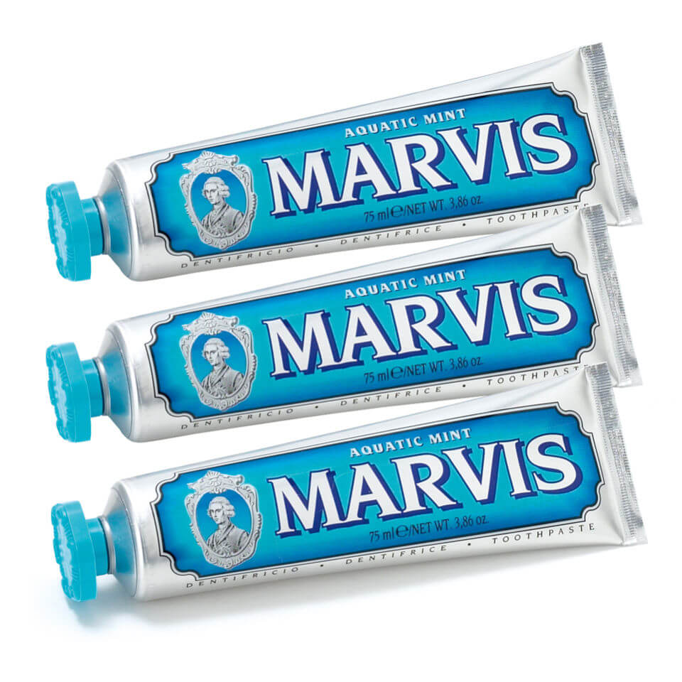 Marvis Aquatic Mint Toothpaste Bundle (3x85ml) lookfantastic.com imagine