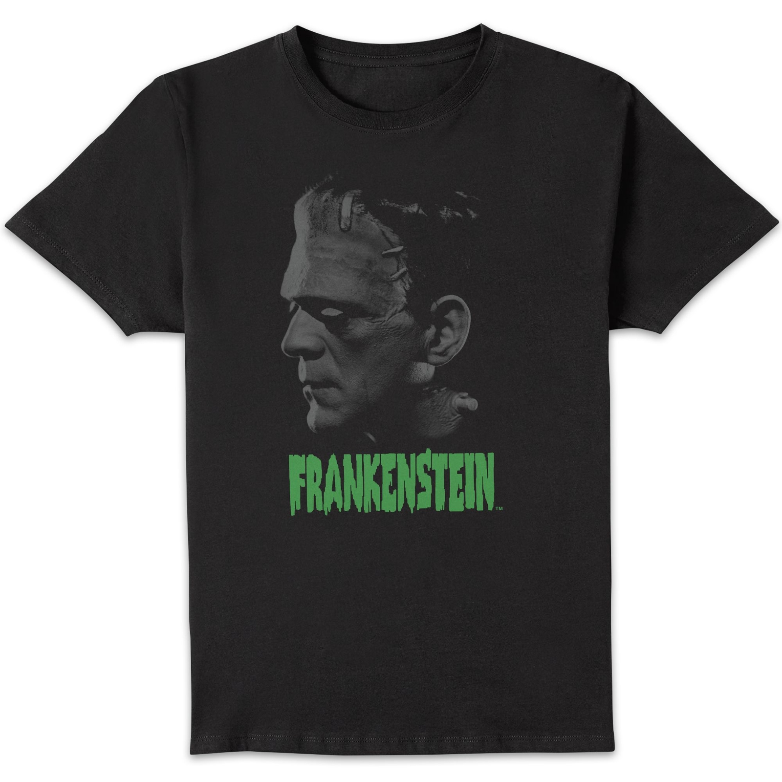 Universal Monsters Frankenstein Greyscale Men's T-Shirt - Black - S