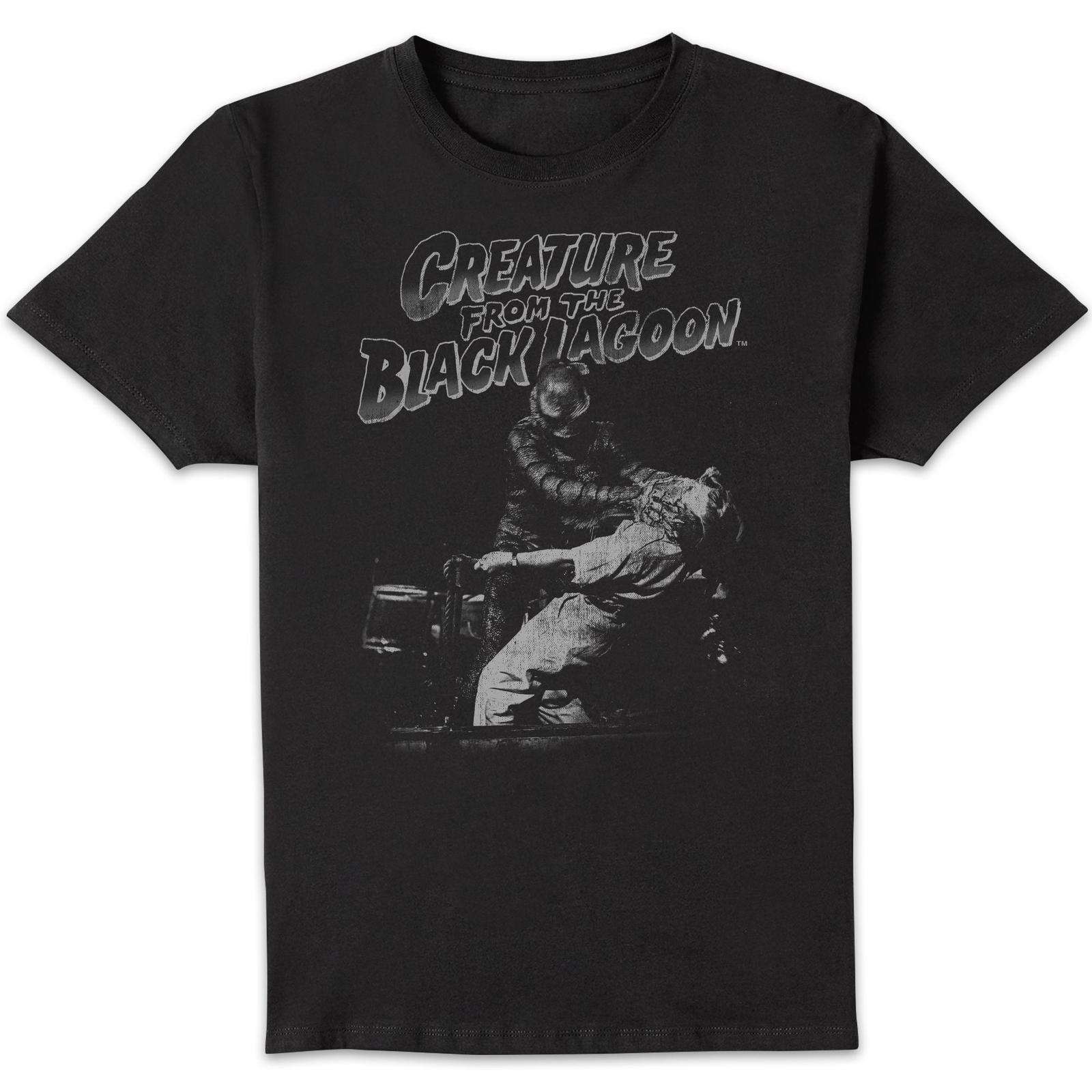 Universal Monsters Creature From The Black Lagoon Black and White Men's T-Shirt - Black - S