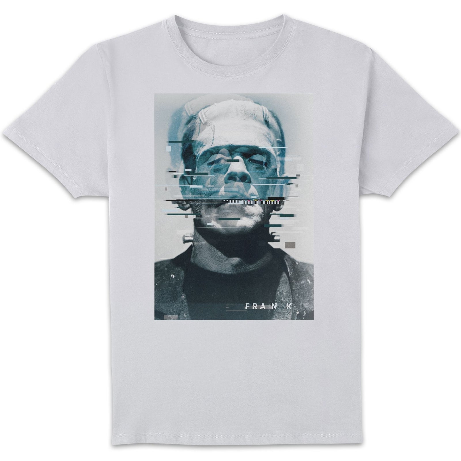 Universal Monsters Frankenstein Glitch Men's T-Shirt - White - 5XL