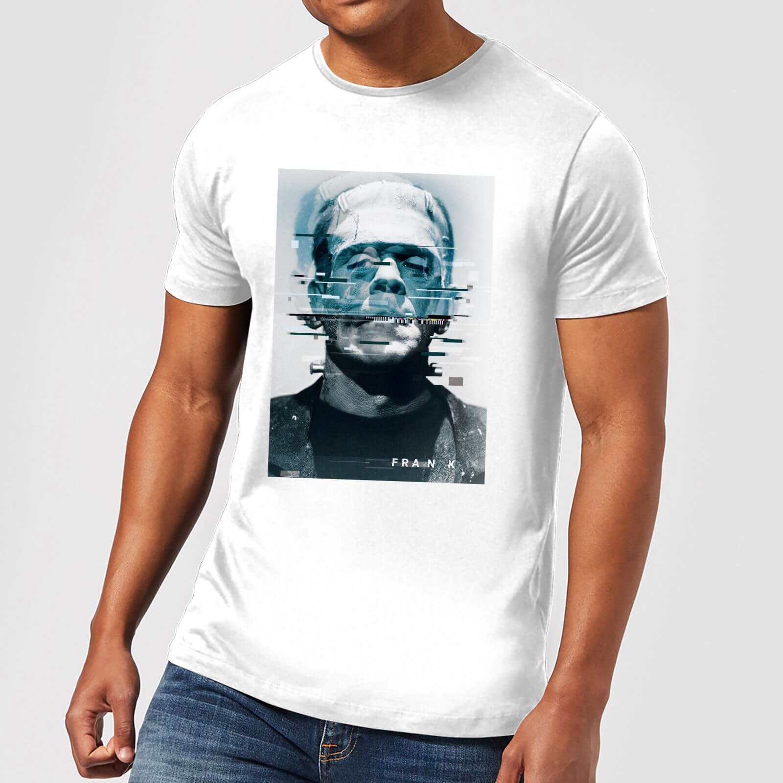 Universal Monsters Frankenstein Glitch Men's T-Shirt - White - XS