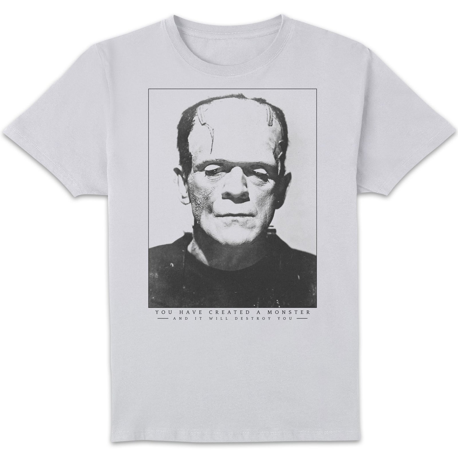 Universal Monsters Frankenstein Portrait Men's T-Shirt - White - 5XL