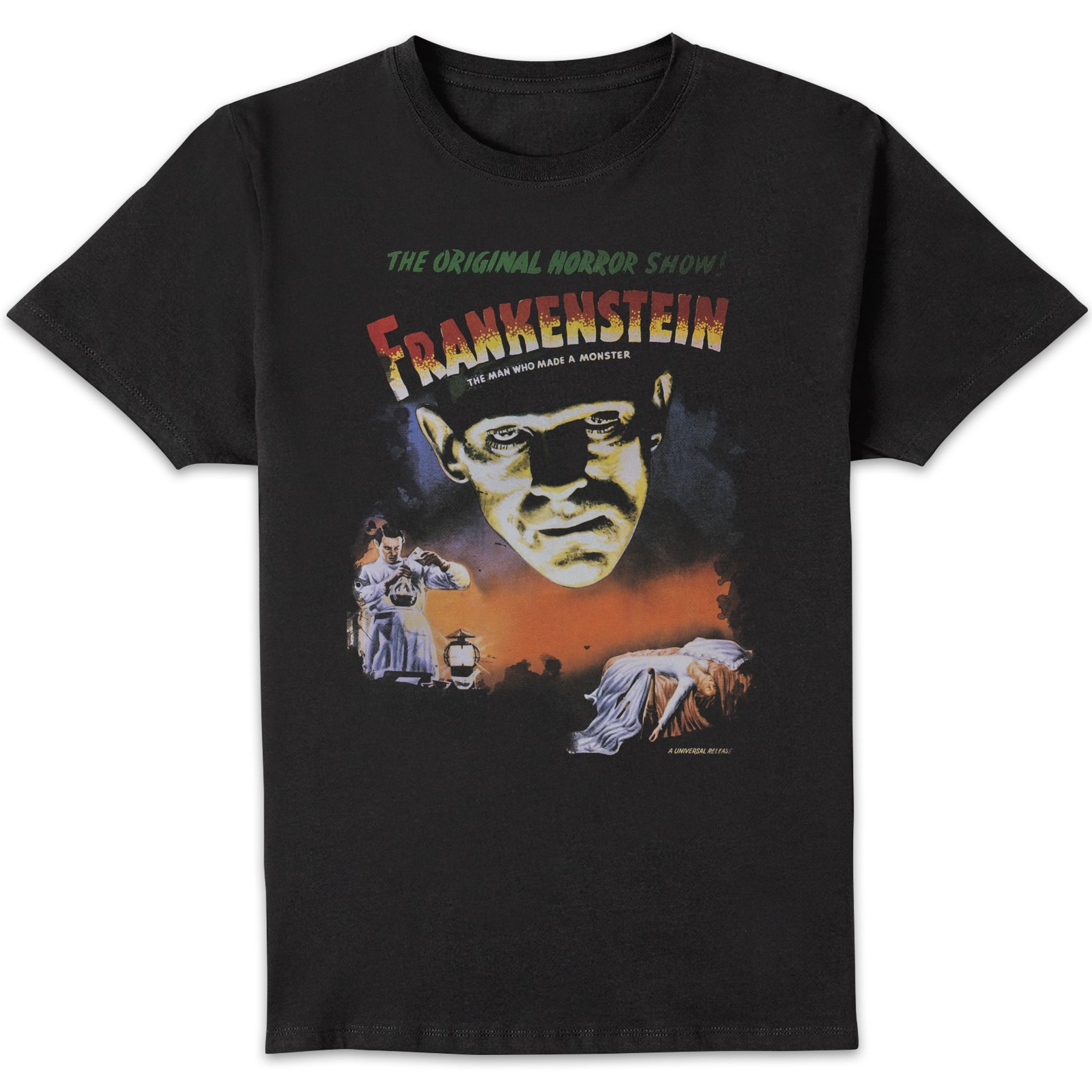 Universal Monsters Frankenstein Vintage Poster Men's T-Shirt - Black - M