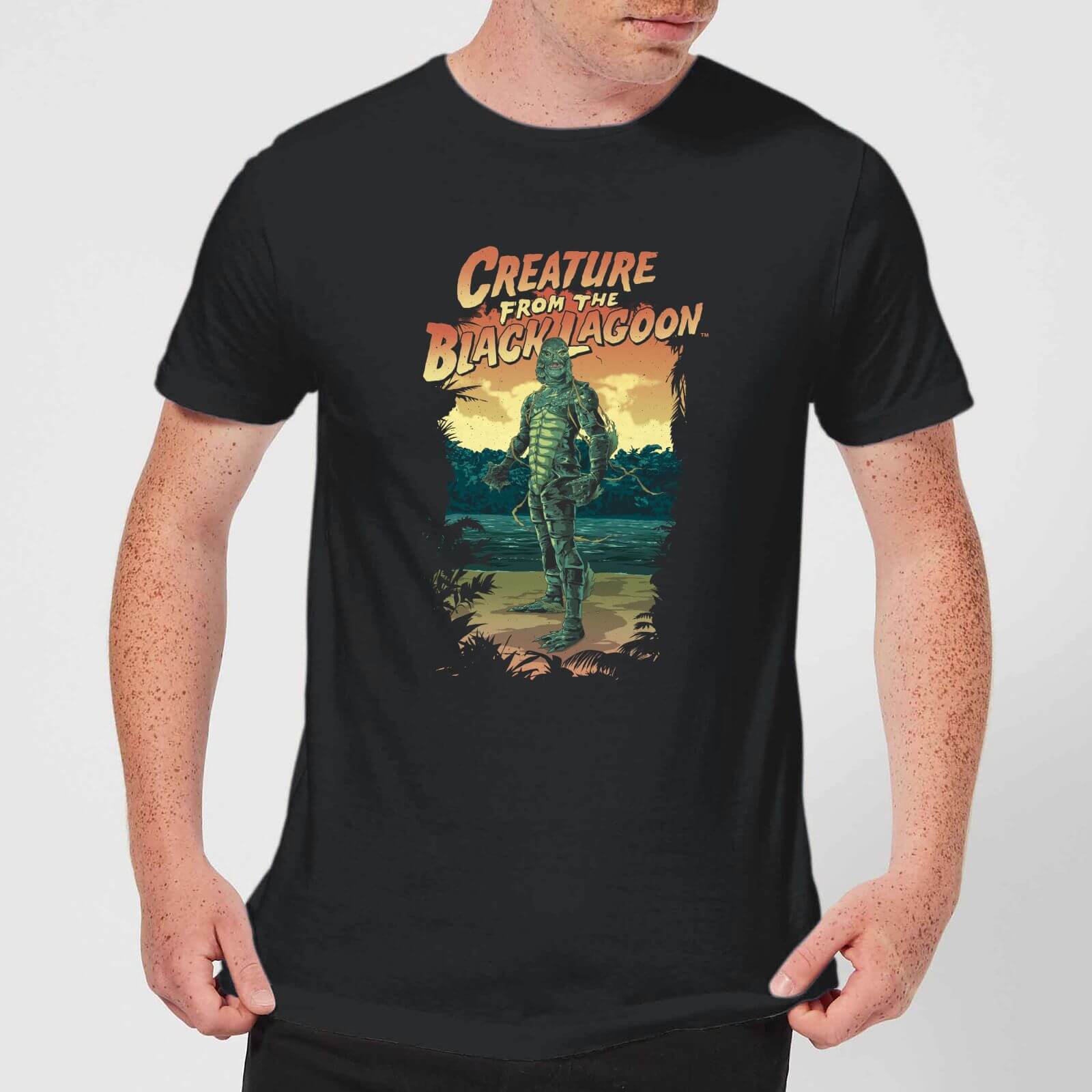 Universal Monsters Creature From The Black Lagoon Illustrated Men's T-Shirt - Black - XS