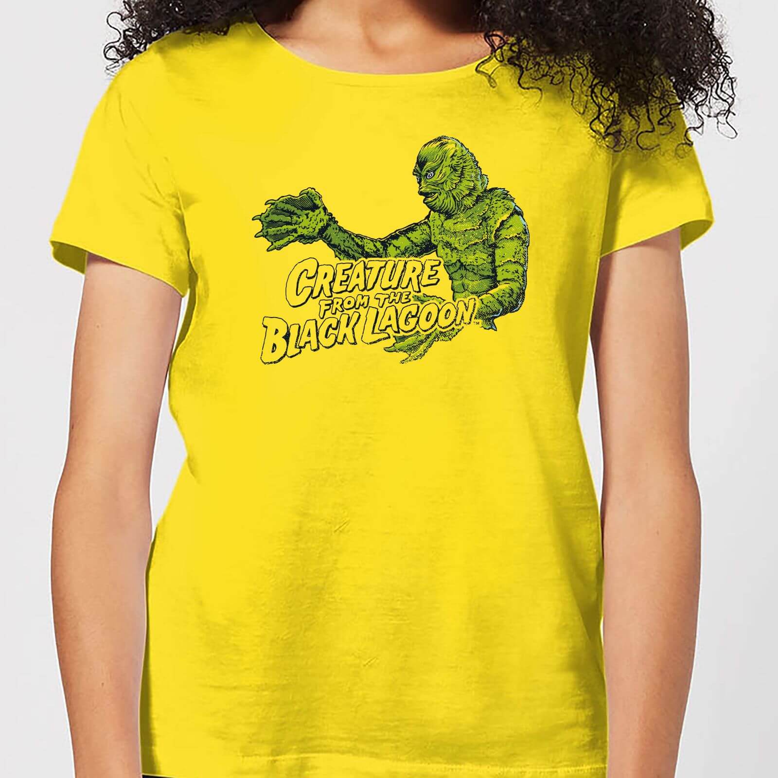 Universal Monsters Creature From The Black Lagoon Retro Crest Women's T-Shirt - Yellow - S - Yellow