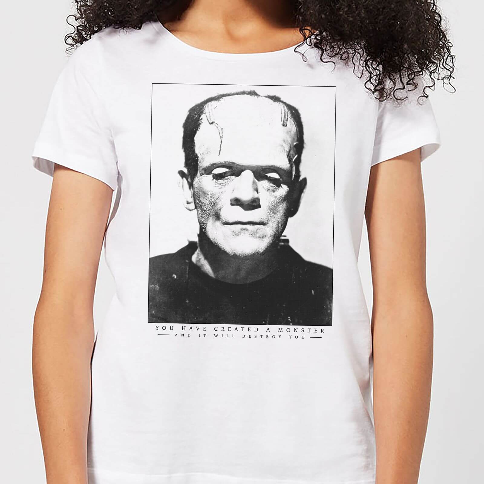 Universal Monsters Frankenstein Portrait Women's T-Shirt - White - 4XL - White