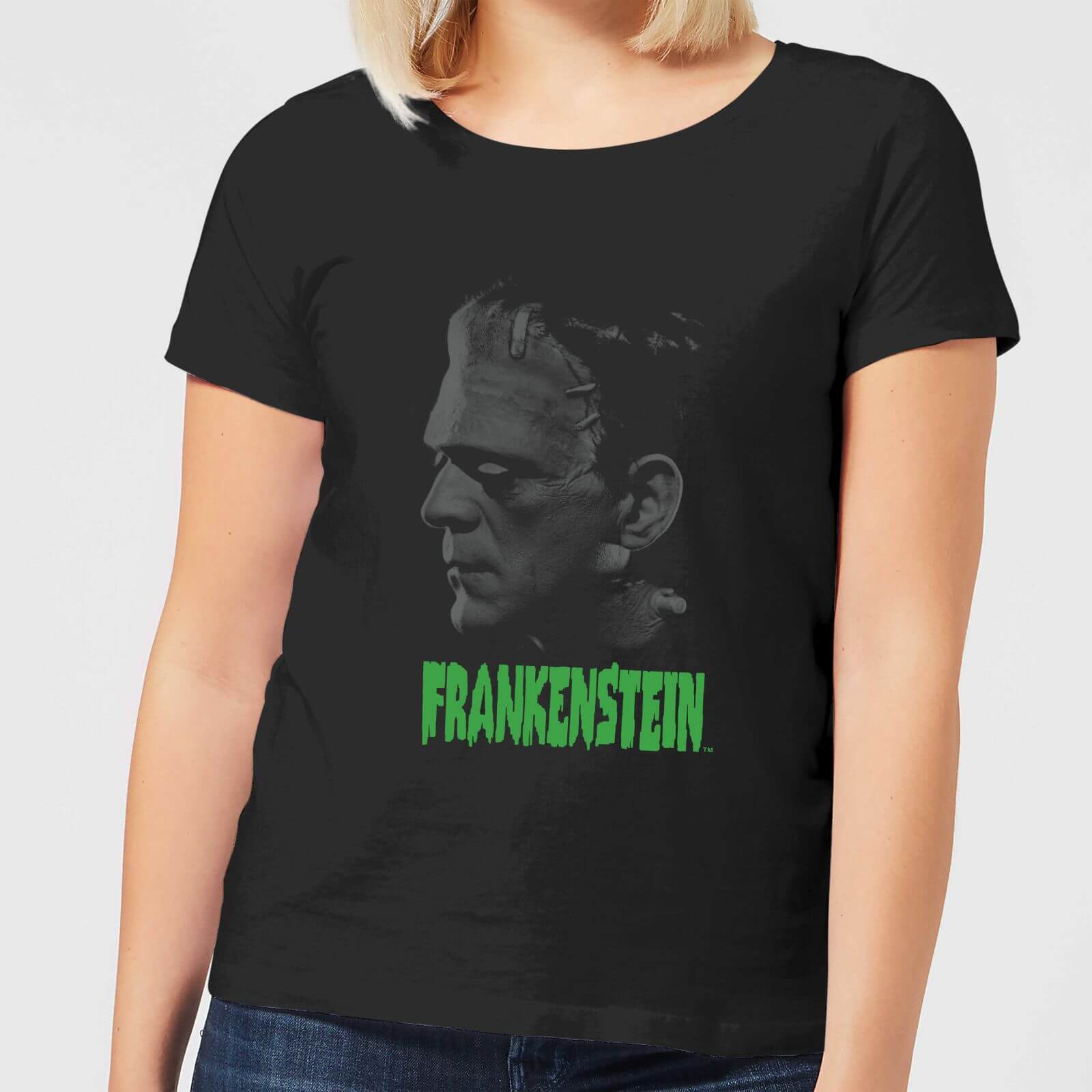 Universal Monsters Frankenstein Greyscale Women's T-Shirt - Black - 4XL - Black