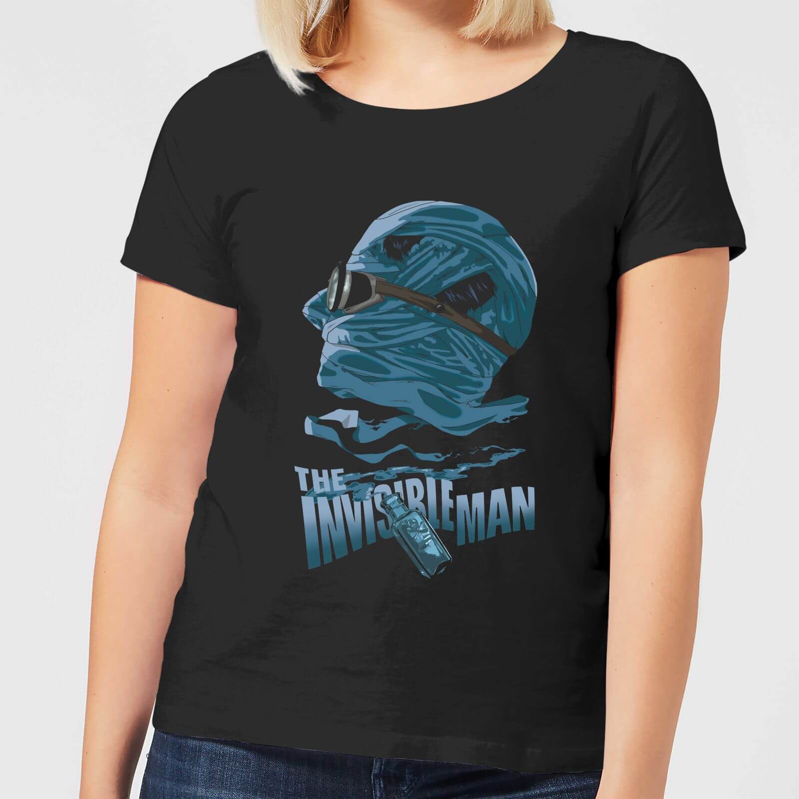 Universal Monsters The Invisible Man Illustrated Dames T-Shirt - Zwart - S - Zwart